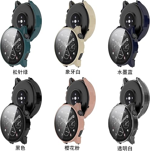 Miniatura 4 de Paquete de 6 Senter Funda para xiaomi Watch S1 Pro Funda protectora de vidrio templado, PC duro de 360 , antiarañazos, antipolvo, HD, funda