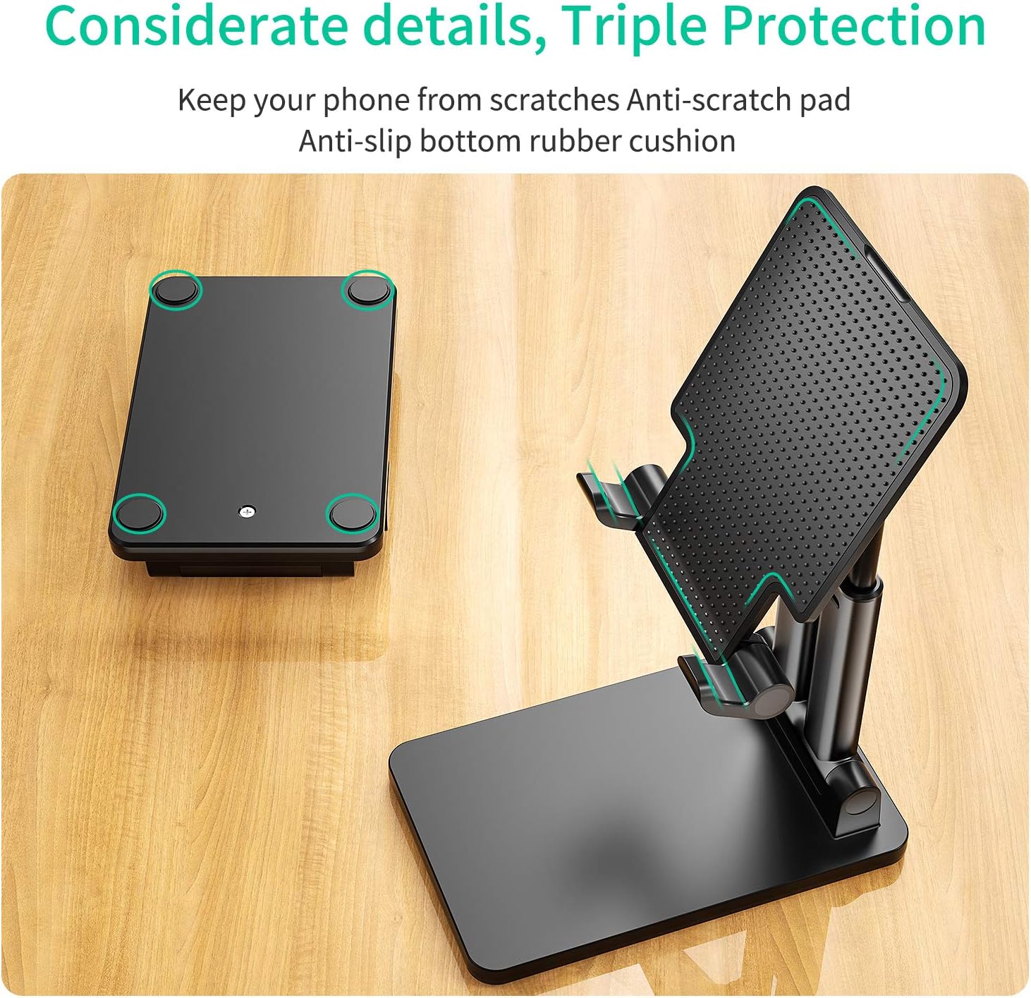 Foldable Tablet Stand, Adjustable Height Stand: Extendable Solid Desktop Stand Holder Dock Compatible with Tablet Such as Pad Pro 9.7, 10.5, 12.9, Mini 4 3 2,, Nexus, EReader (13''Max)