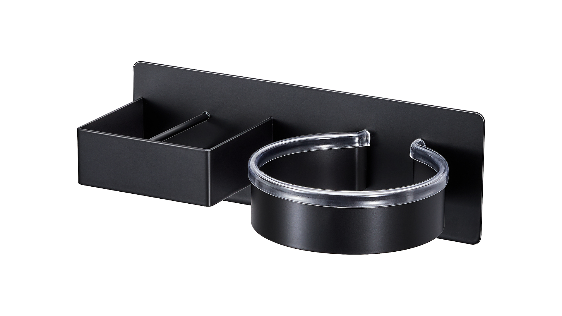 Supporto Parete Per Asciugacapelli - In Alluminio Nero, Per Bagno O Camera Da Letto - Foto 7