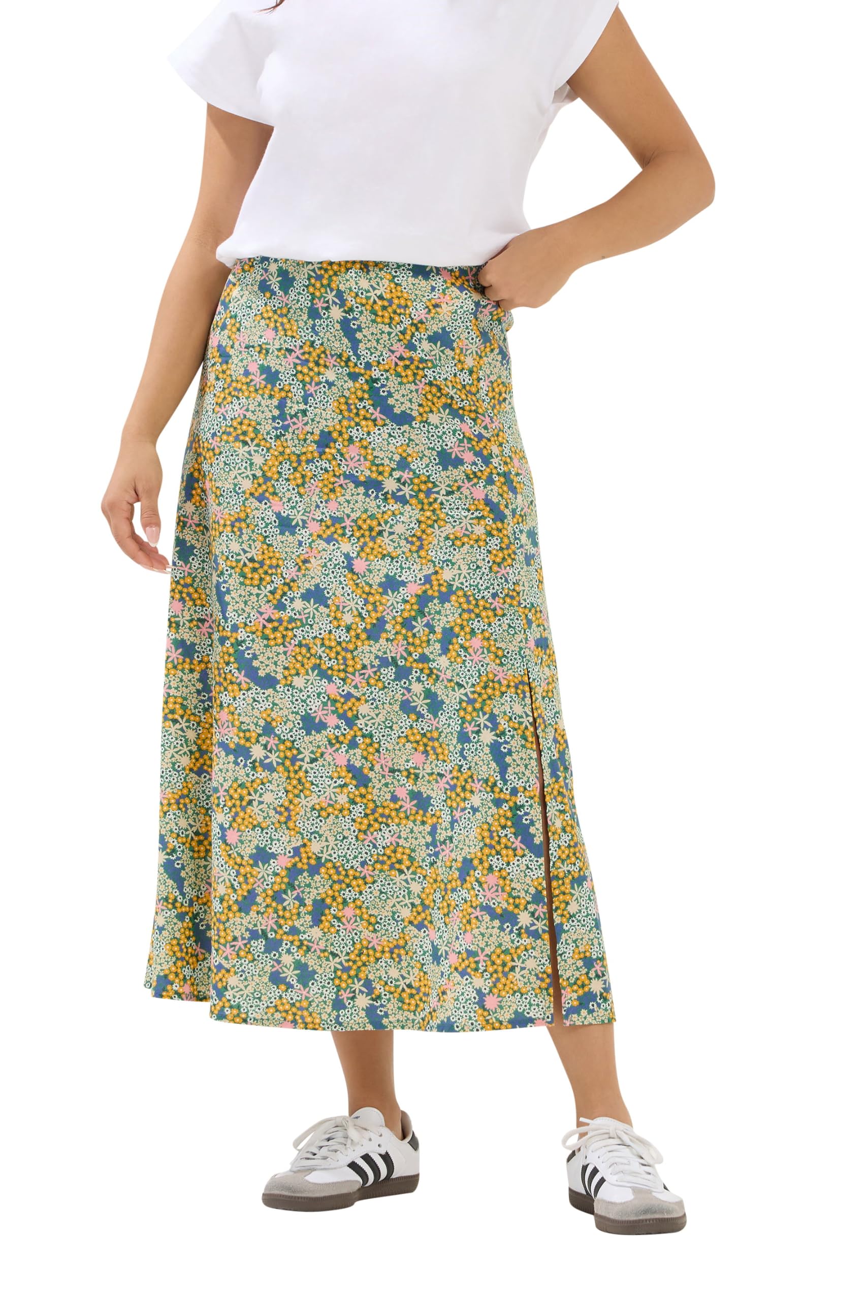 Pixiegirl Women's Multi Petite Ditsy Floral Midi Skirt Size 8