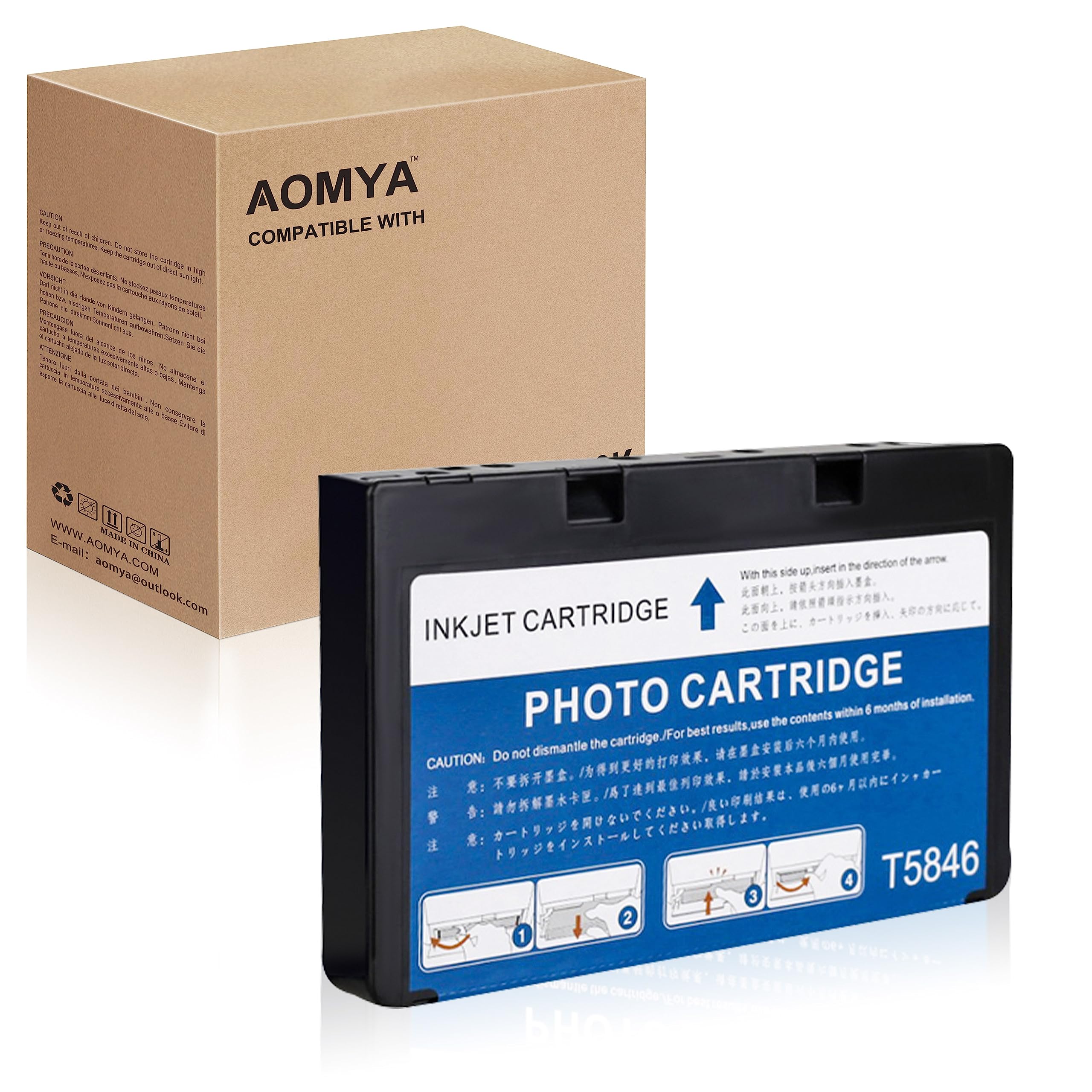 AomyaT5846 Compatible Ink Cartridge,Work with PictureMate PM 225,PM 260,Flash PM 280, Pal PM 200, Show PM 300, Snap PM 240 and PM 290 Printer (1)