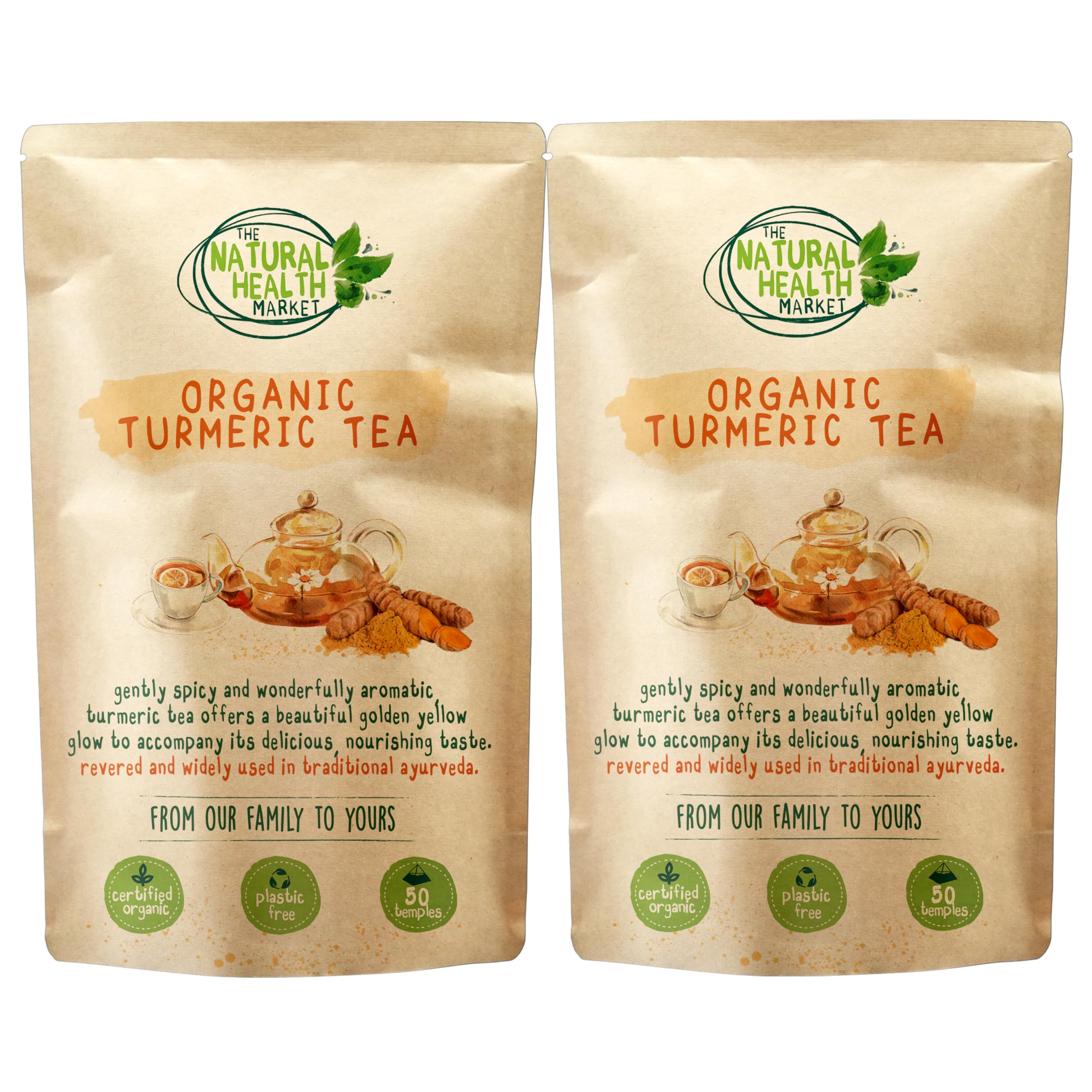 Organic Ginger Tea Bags – Strong Pure Ginger Root Herbal Tea – Plastic-Free & Caffeine-Free – Soil Association Organic – 50 Compostable Tea Bags – The Natural Health Market — view 25