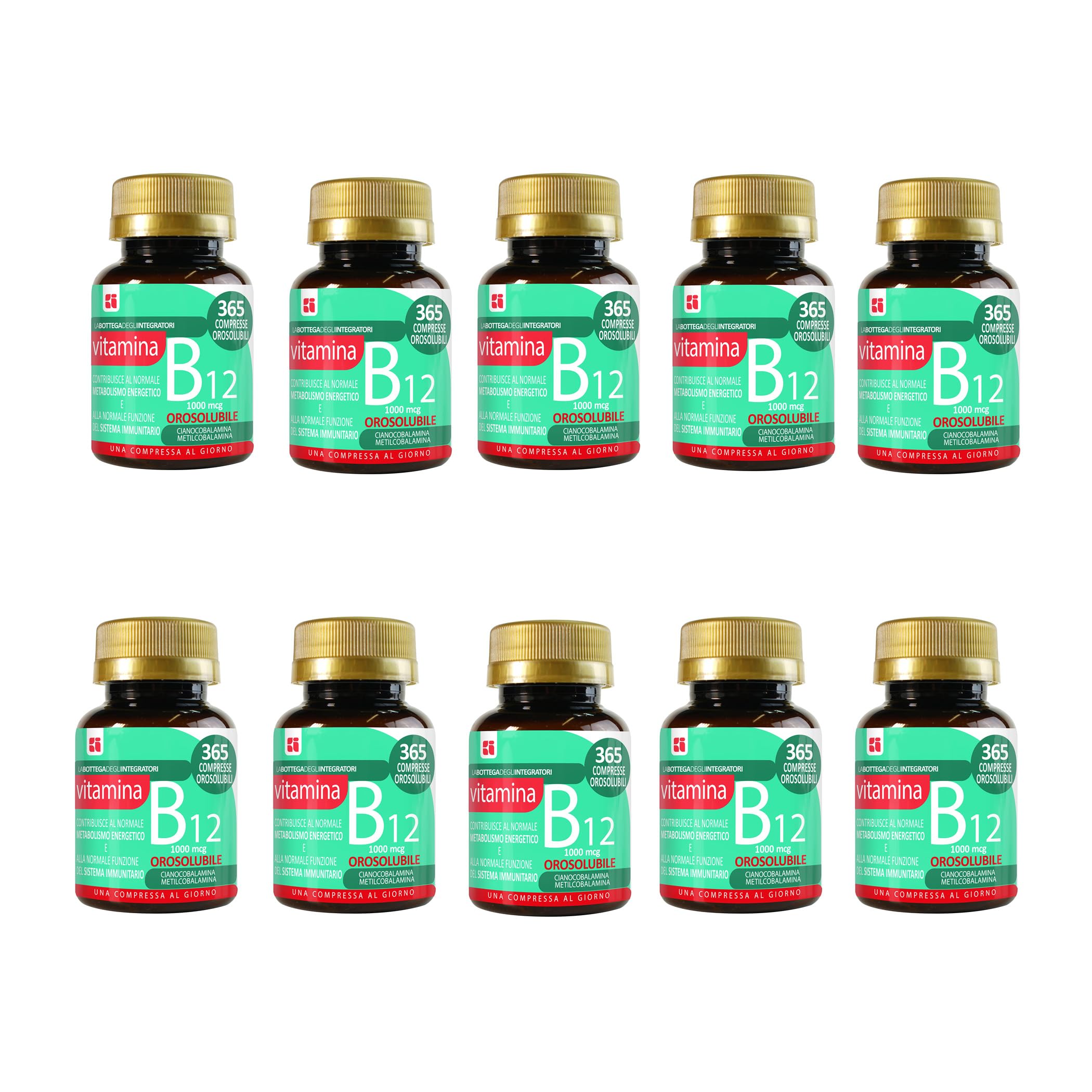 Vitamina B12 Masticabile 1000 mcg 3650 Compresse Orosolubili 1 al dì | Senza Glutine e Lattosio | non di origine animale | Cianocobalamina Metilcobalamina | Energia | Sistema Immunitario