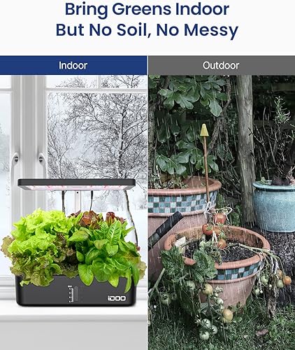 Miniatura 23 de iDOO Kit de sistema de cultivo hidropónico, 12 cápsulas, regalos de Navidad para mujeres, mamá, jardín de hierbas para interiores con luz LED