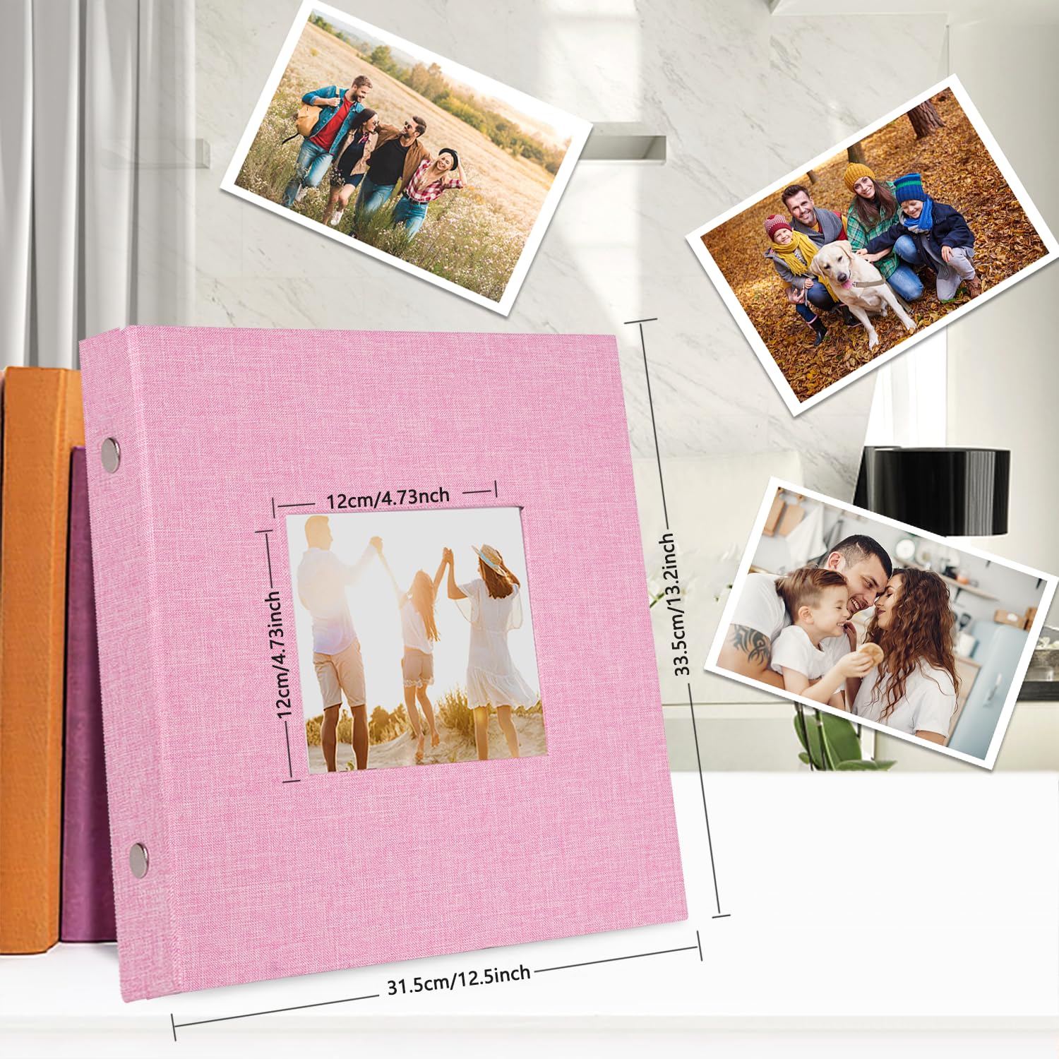 Miaikoe Photo Album 6x4 1000 Pockets Slip in Large Capacity Album for Family Wedding Anniversary Linen Album Book Holds 1000 Horizontal and Vertical 10x15cm Photos(1000 Pockets - Image 2