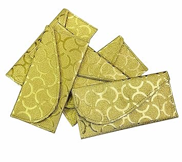 Moira Leatherette Gold Envelopes 5 pcs 21 X1 1 cms for Shagun, Sagun, Gifting