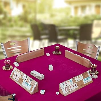 Star Flash Polished Light Wooden Rummy/Okey/101 Game Set with Tile Container and Dices, for Adults, Perfect for Game Nights, Team Game, Get Together, Outdoor, Indoor