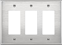 Vista 27 de ENERLITES Placa decorativa doble de metal para interruptor o receptáculo, placa de pared de acero inoxidable, resistente a la corrosión