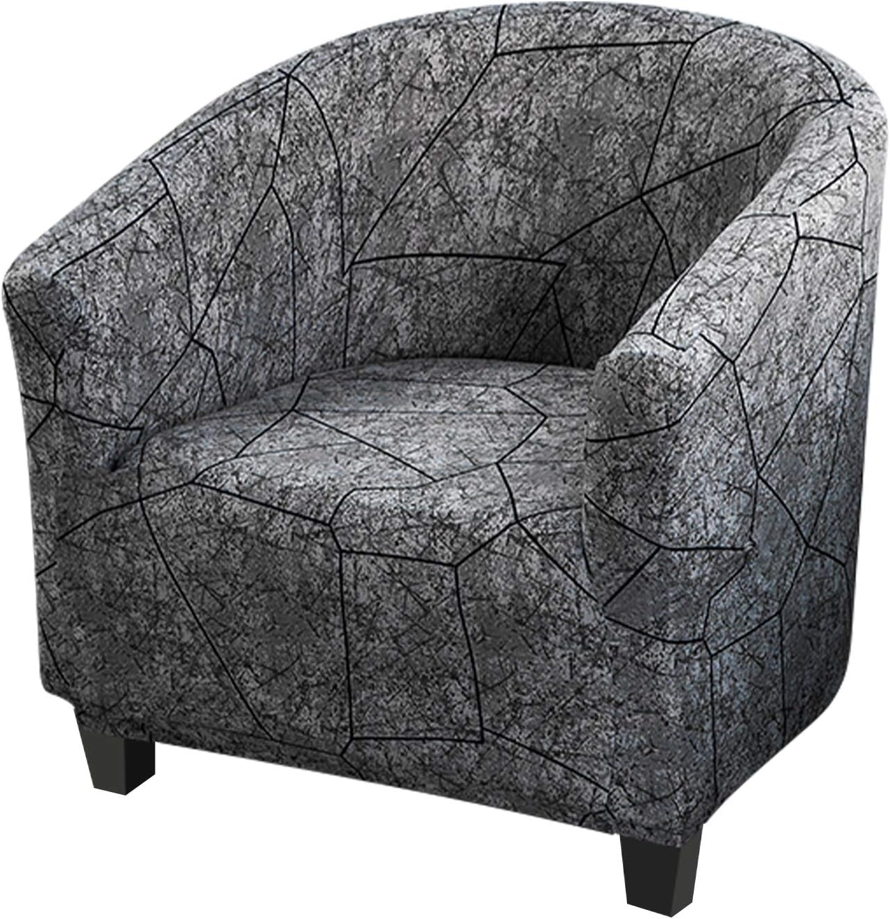 HOTNIU Club Chair Slipcover Tub Chair Covers for Armchairs, High Stretch Armchair Slipcover, Furniture Protector for Living Room, Removable Wing Back Covers, Dark Lines Armchair Covers