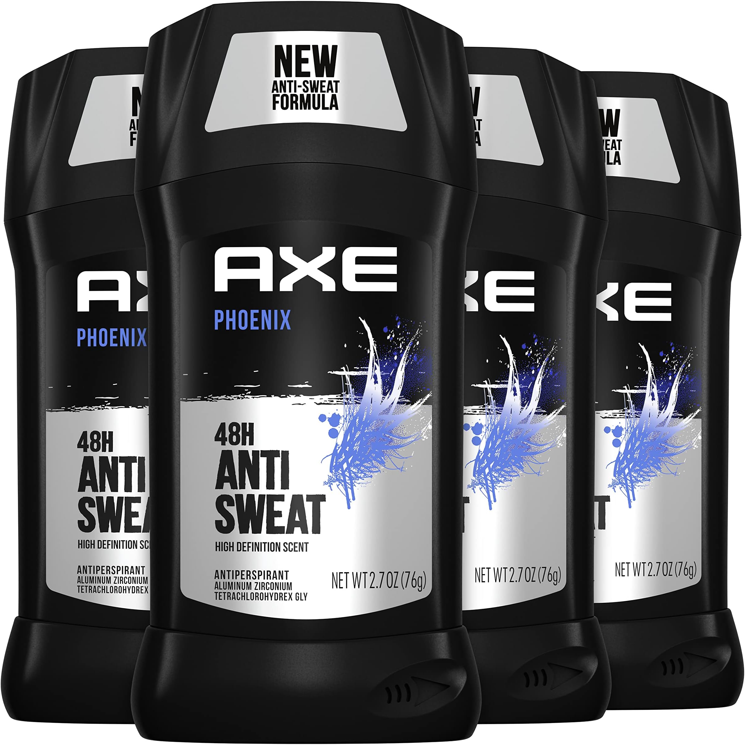 Antiperspirant Deodorant for Men Phoenix 4PK 48H Sweat & Odor Protection for Long Lasting Freshness, Crushed Mint & Rosemary Men's Deodorant 2.7 oz
