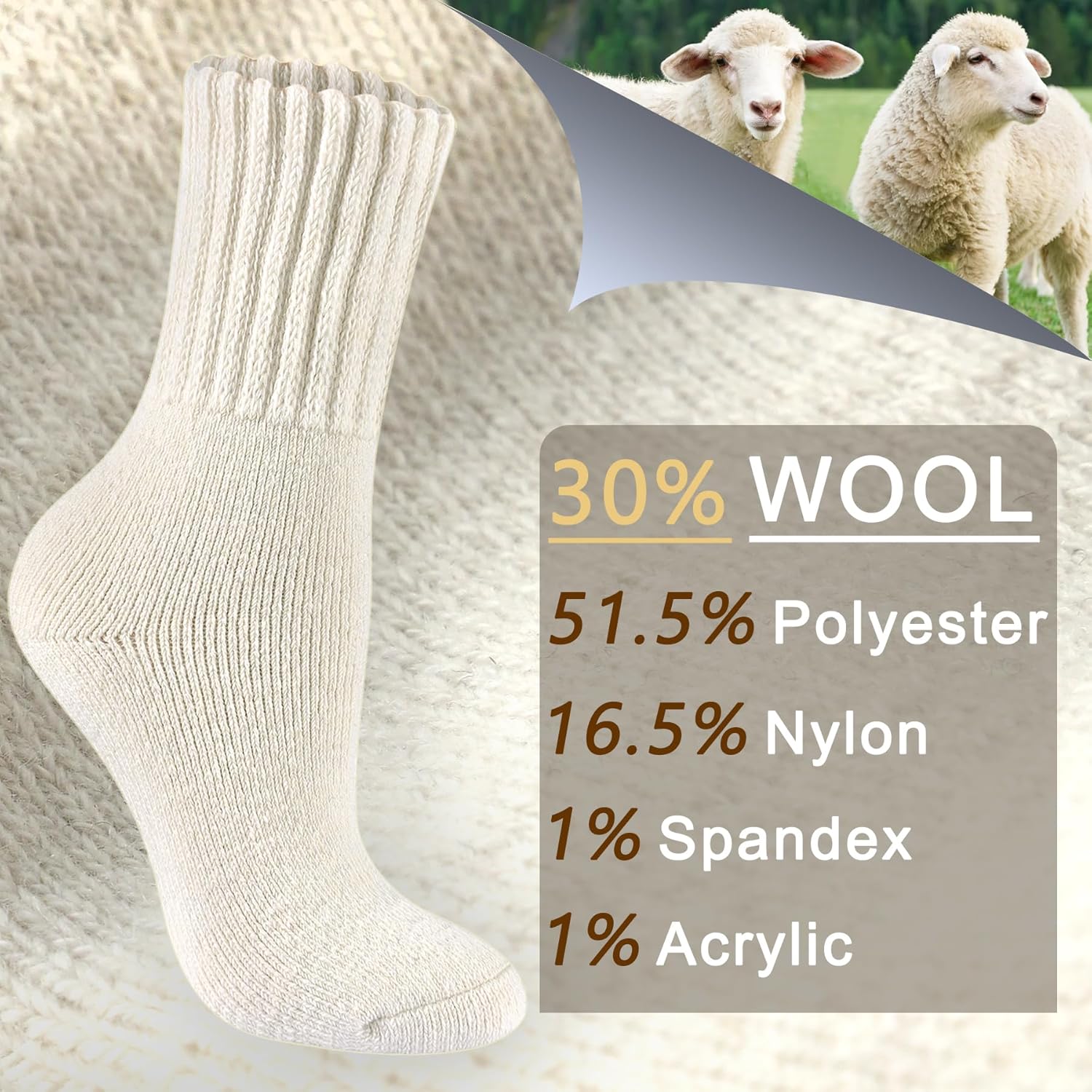 Boot Socks for Women Thermal Warm Socks for Men Winter Thick Hiking Crew Sock Women Youth 3/5 Pairs 5-10 - Image 3