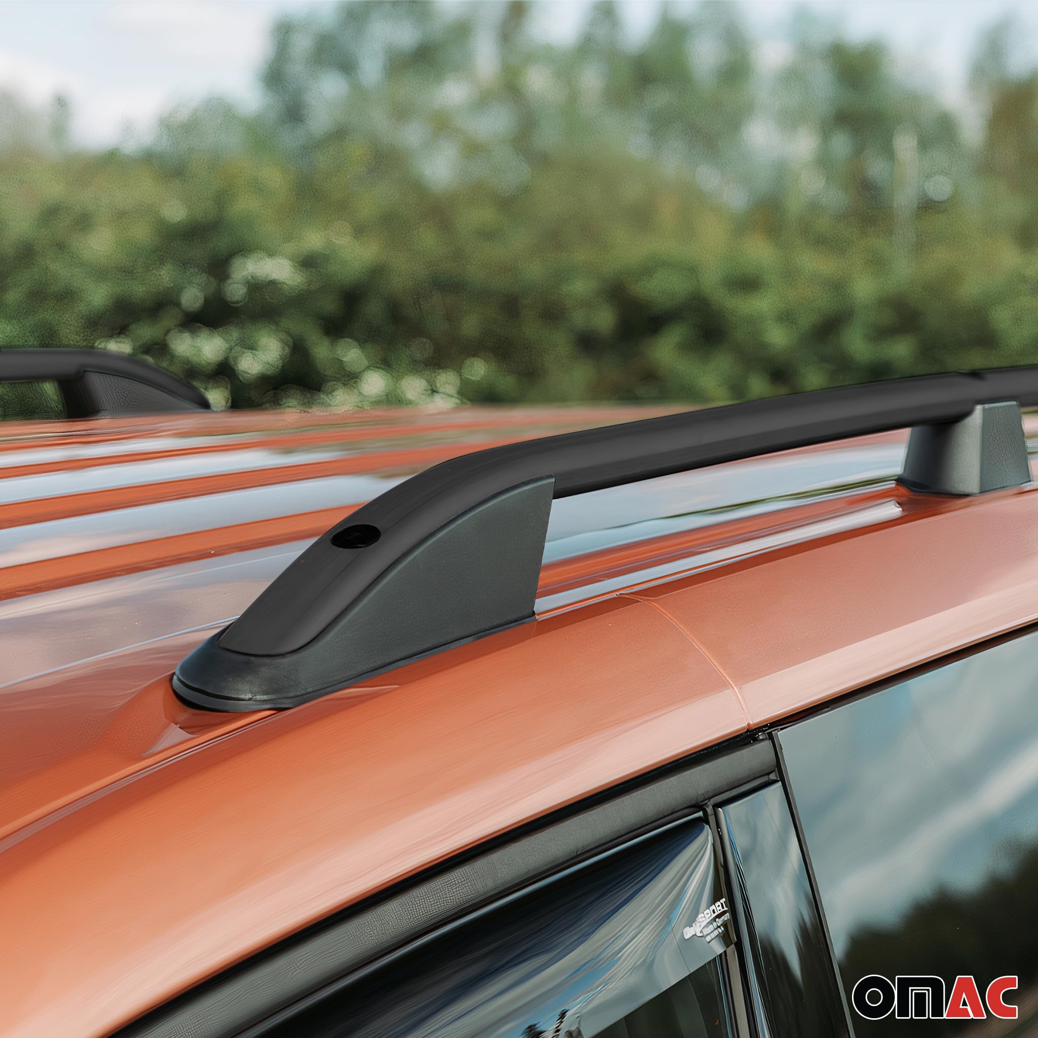 OMAC Relingi Dachowe Relingträger kompatybilny z VW T7 Multivan 2021-2026 Aluminium Czarny 2 Szt