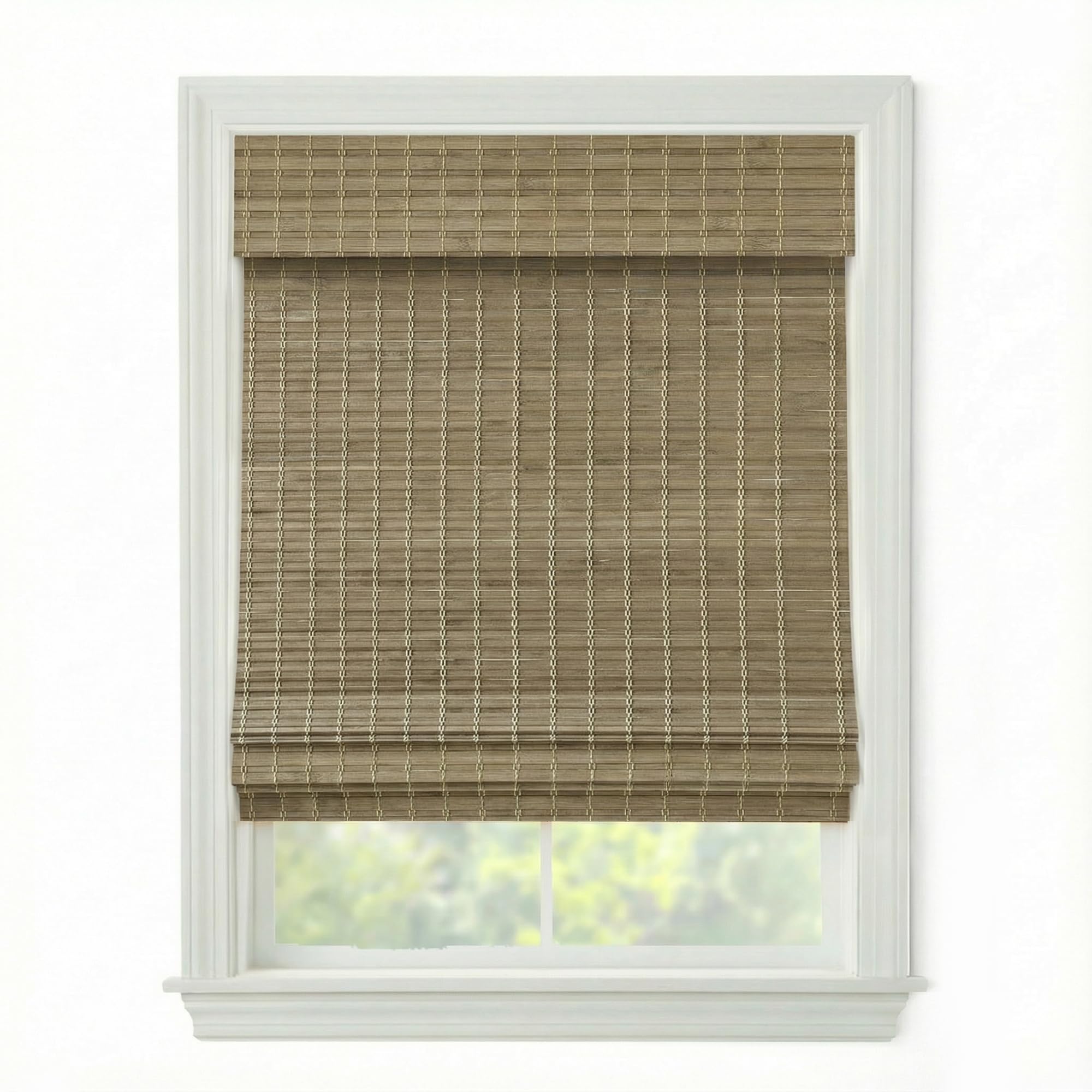 Cordless Woven Wood Roman Shades, 25W x 60H, Eastfield Ash, Sizes 20-72 Wide and 24-72 High