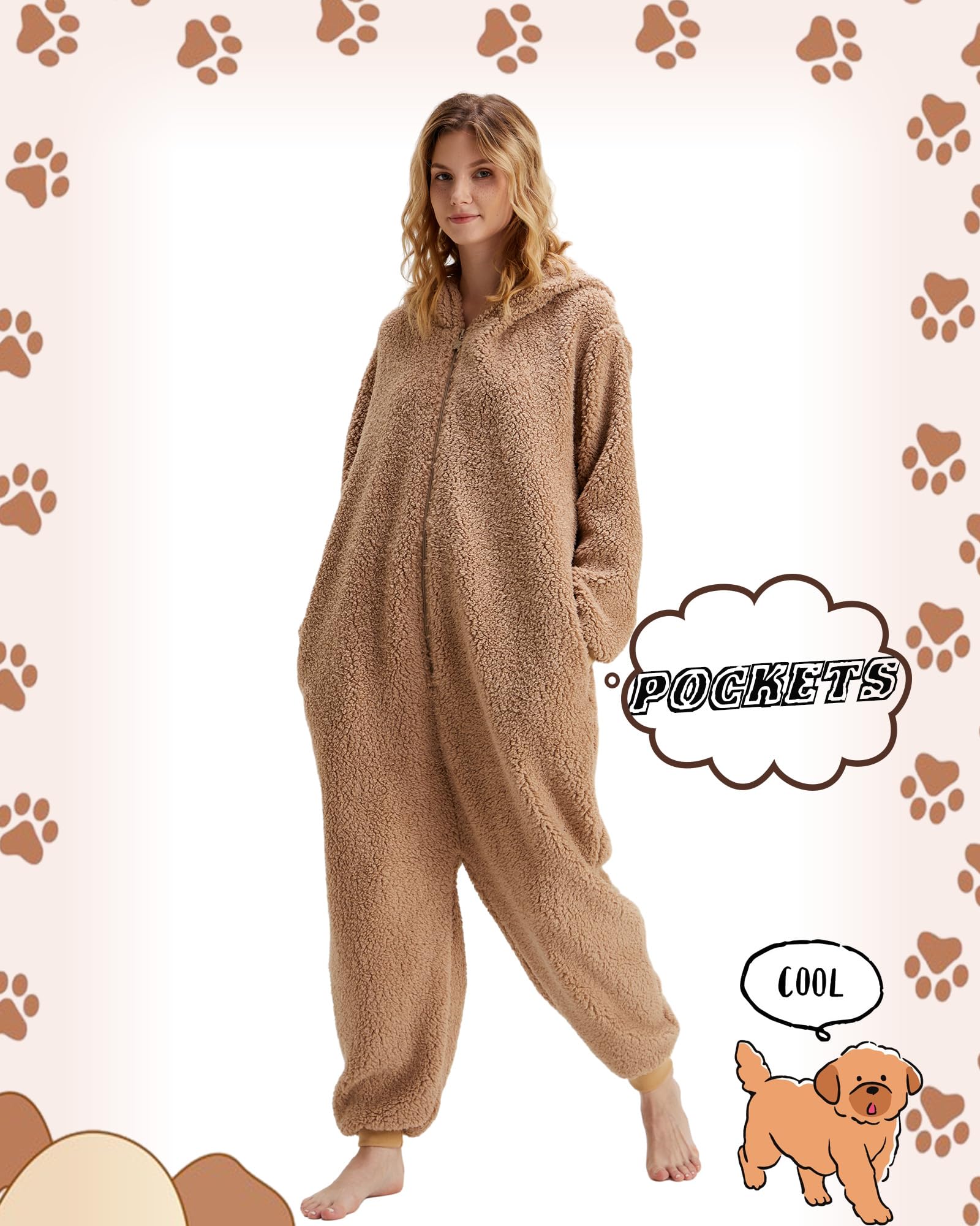 Pijama unisex de carlino para adultos, pijama de animal de una pieza, ropa de dormir cómoda, ropa para el hogar, disfraz de Halloween y cosplay