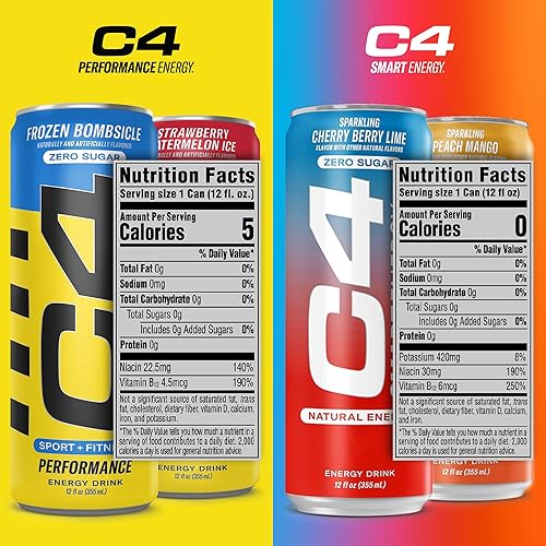Miniatura 3 de C4 Energy & Smart Energy Drinks - Paquete variado de bebidas energéticas, sin azúcar, sin colores ni tintes artificiales, cero calorías, sustituto