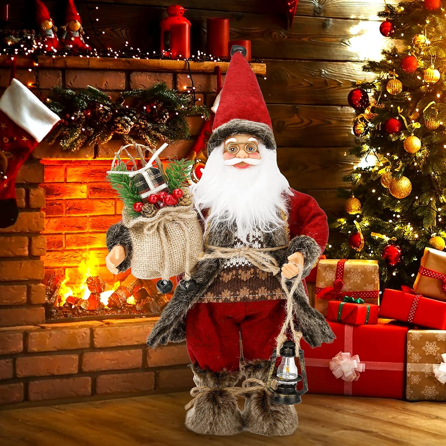 Casa Padrino Scultura Decorativa Di Lusso Babbo Natale Con Campanello Rossa Multicolore A 185 Cm Figura Decorativa Natalizia Grandezza Naturale Scultura Decorativa Xxl Figura Decorativa Xxl - Foto 7