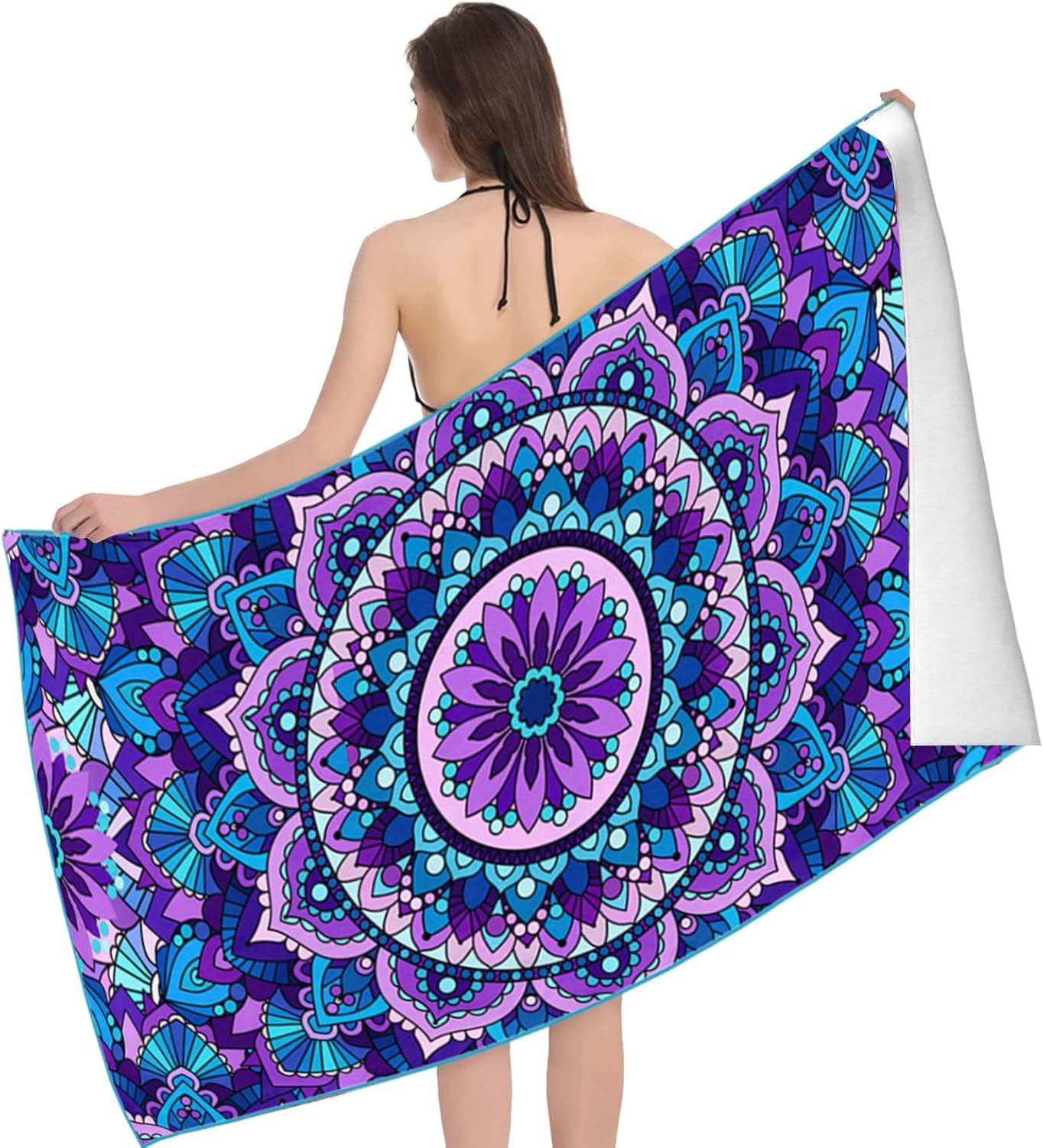 Xndryan Microfibre Beach Towel for Adults, 200x90cm Large Beach Towel
