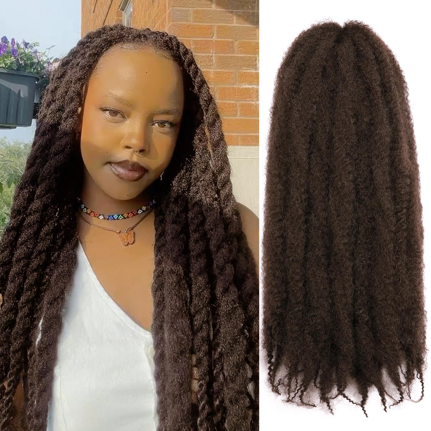 Marley Twist Braiding Hair-24Inch 8packs Cuban Twist Hair Soft Marley Hair for Black Women(4#, 24 Inch (Pack of 8))
