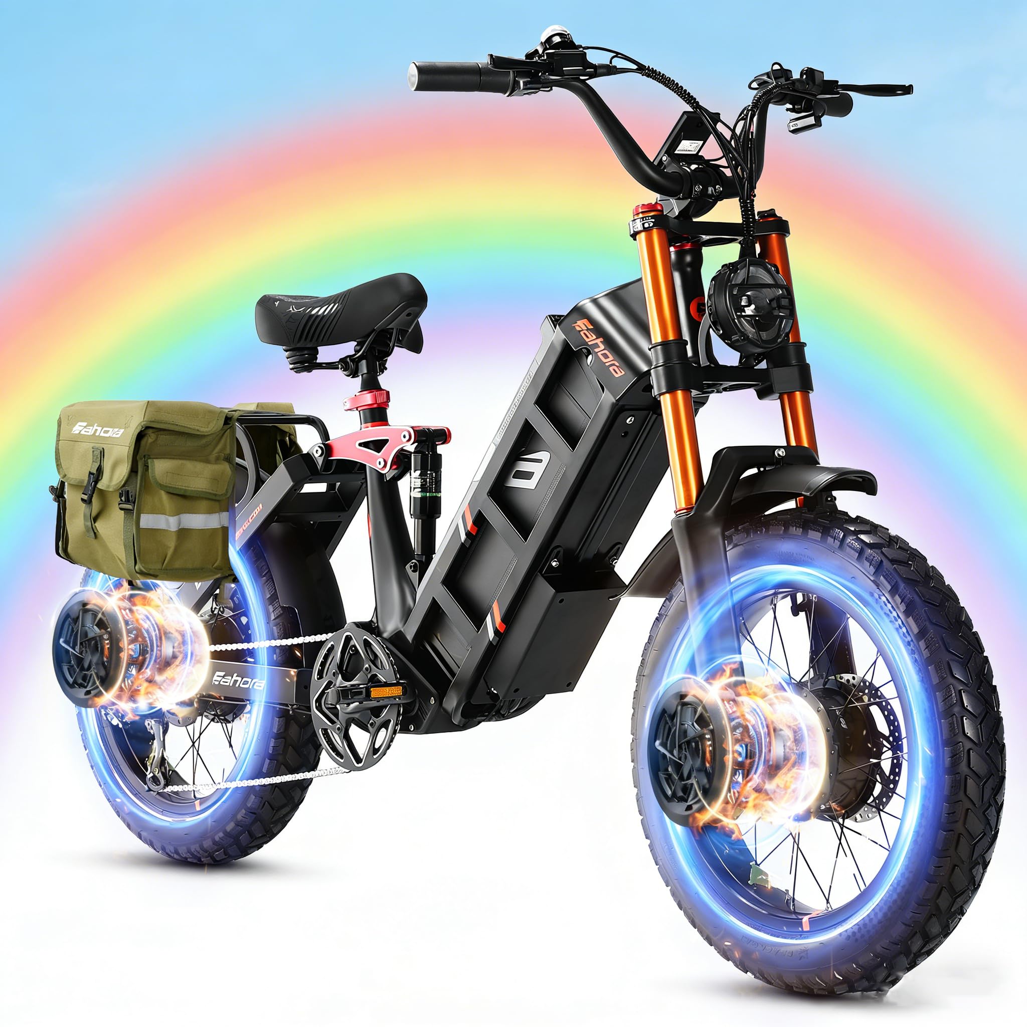 2026 Version Eahora Juliet/Juliet Pro 2 1200W/5400W Dual Motor Electric Bike for Adults 43MPH 60V 70Ah Battery 200Miles Long Range Ebike Full Suspension Electric Bicycle for Commuting