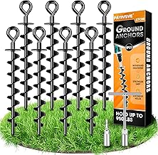Heavy Duty Ground Anchor Pack of 8, Robust Fully Screwed Ground Anchor for Attaching Trampolines, Canopies, Swings etc