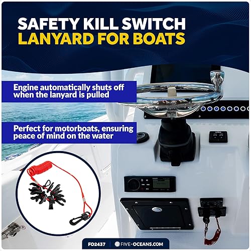 Miniatura 4 de Five Oceans Cordón universal de 11 teclas para interruptor de matanza de barco Yamaha, Johnson, Evinrude, Mercury, Honda, Tohatsu, Suzuki, Kawasaki,