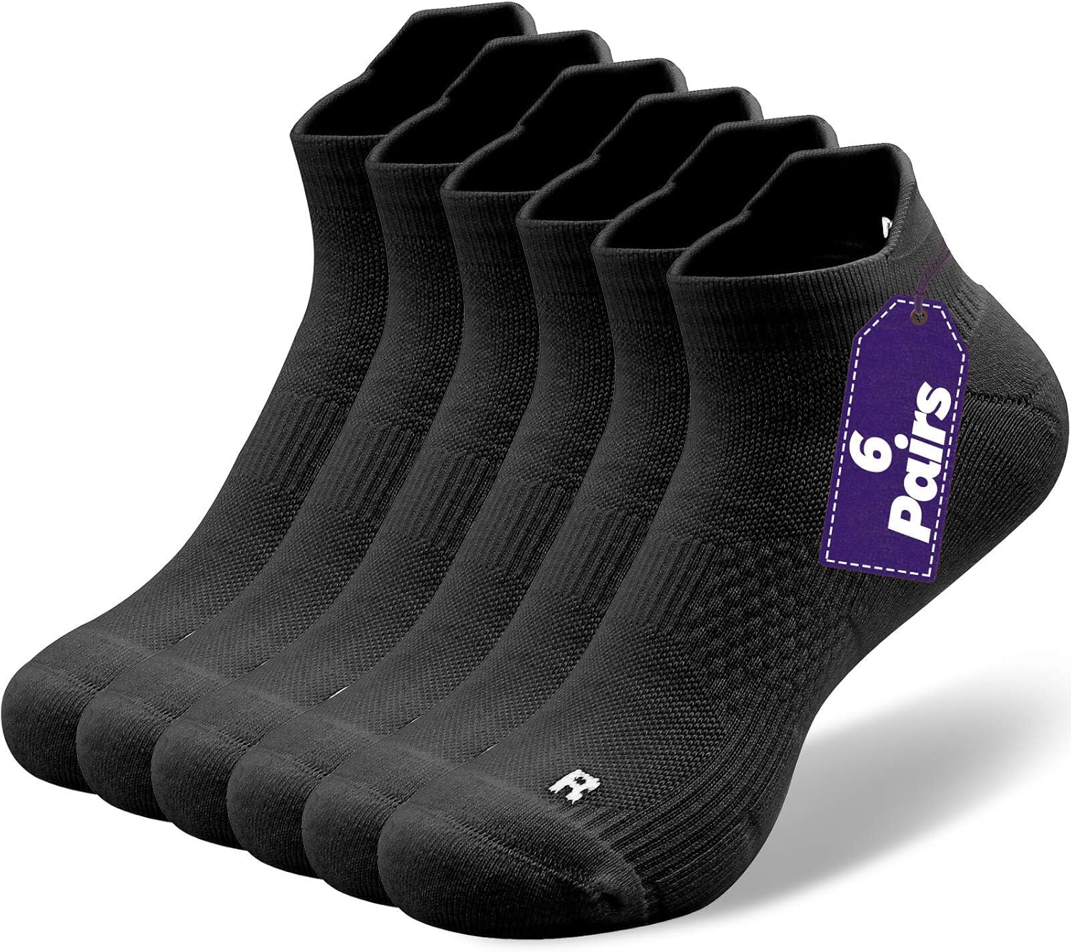 6 Pairs Cotton Thick Colorful Running Socks Men, Ankle Socks for Men, Fashion Low Cut Cushioned Wicking Size S M L XL