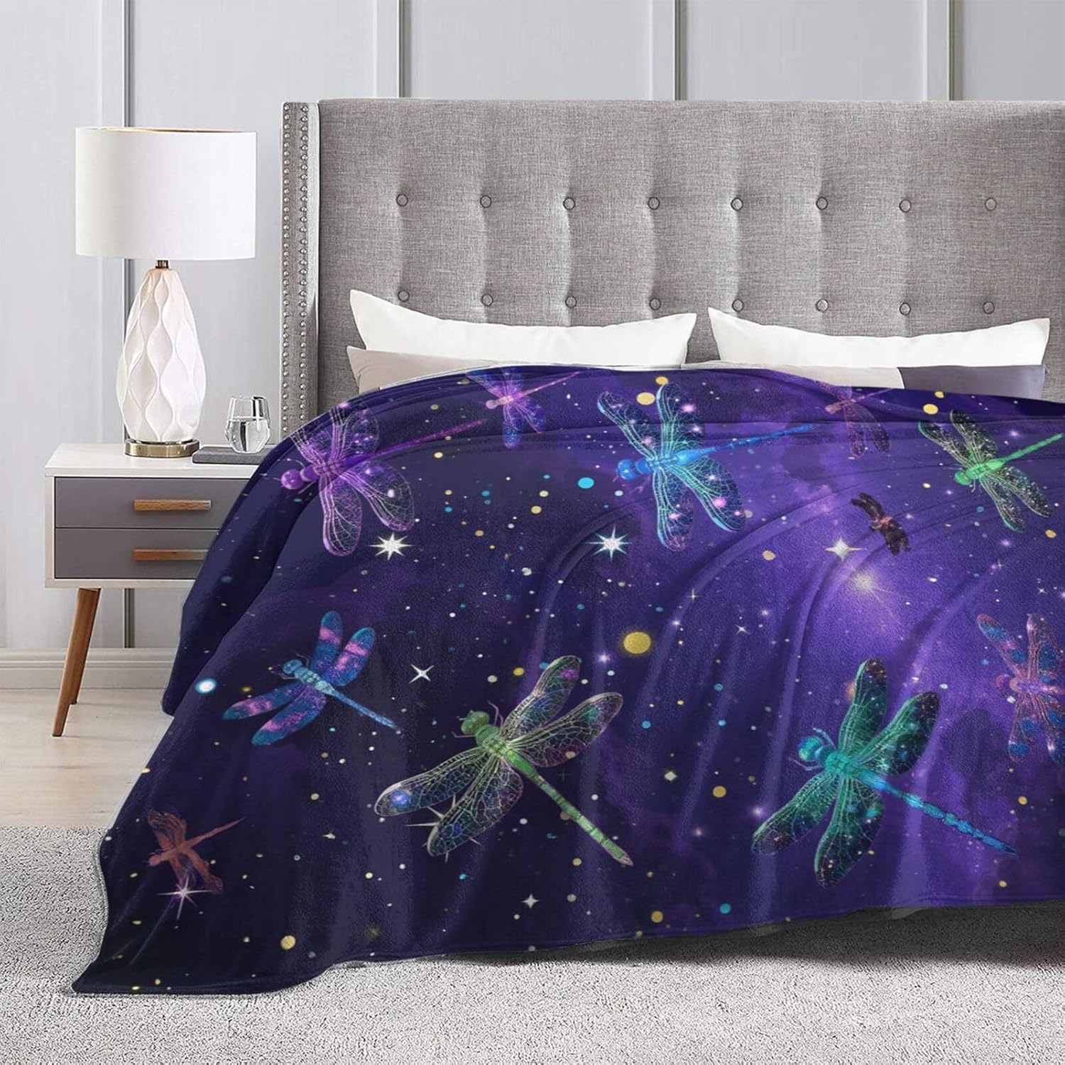 Dragonfly Throw Blanket - Soft Plush Fleece Bedding Blankets- Cozy Dragonfly Stuff Gifts for Women Girls Kids Adults 40"X50" - Image 6