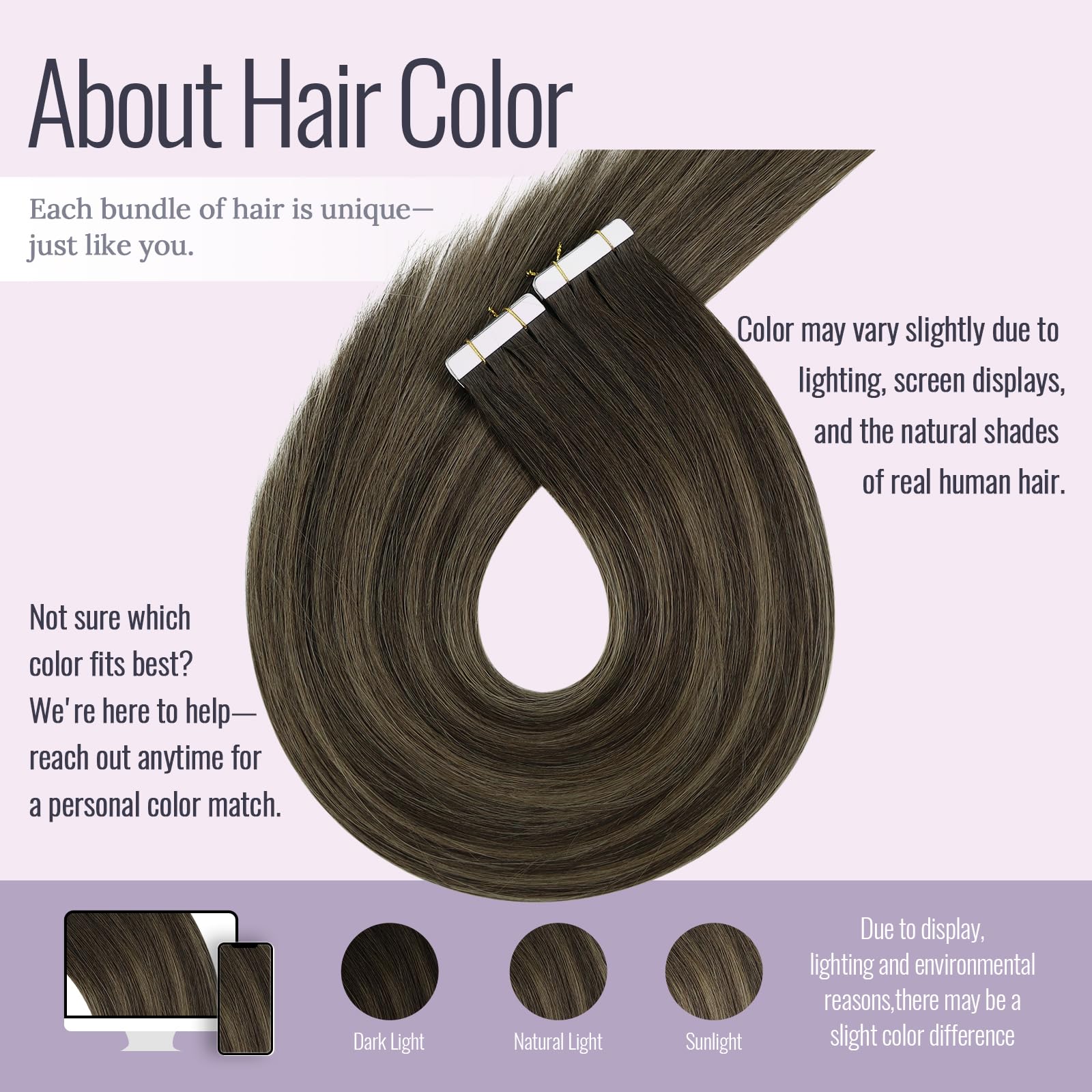 Fshine Extension Biadesive Capelli Veri 45 cm 20 pcs 50 g Invisibili Extension Capelli Veri Biadesivo Lisci Tape in Human Hair Balayage Da Marrone Scuro A Castano Extensions Umani Compleanno