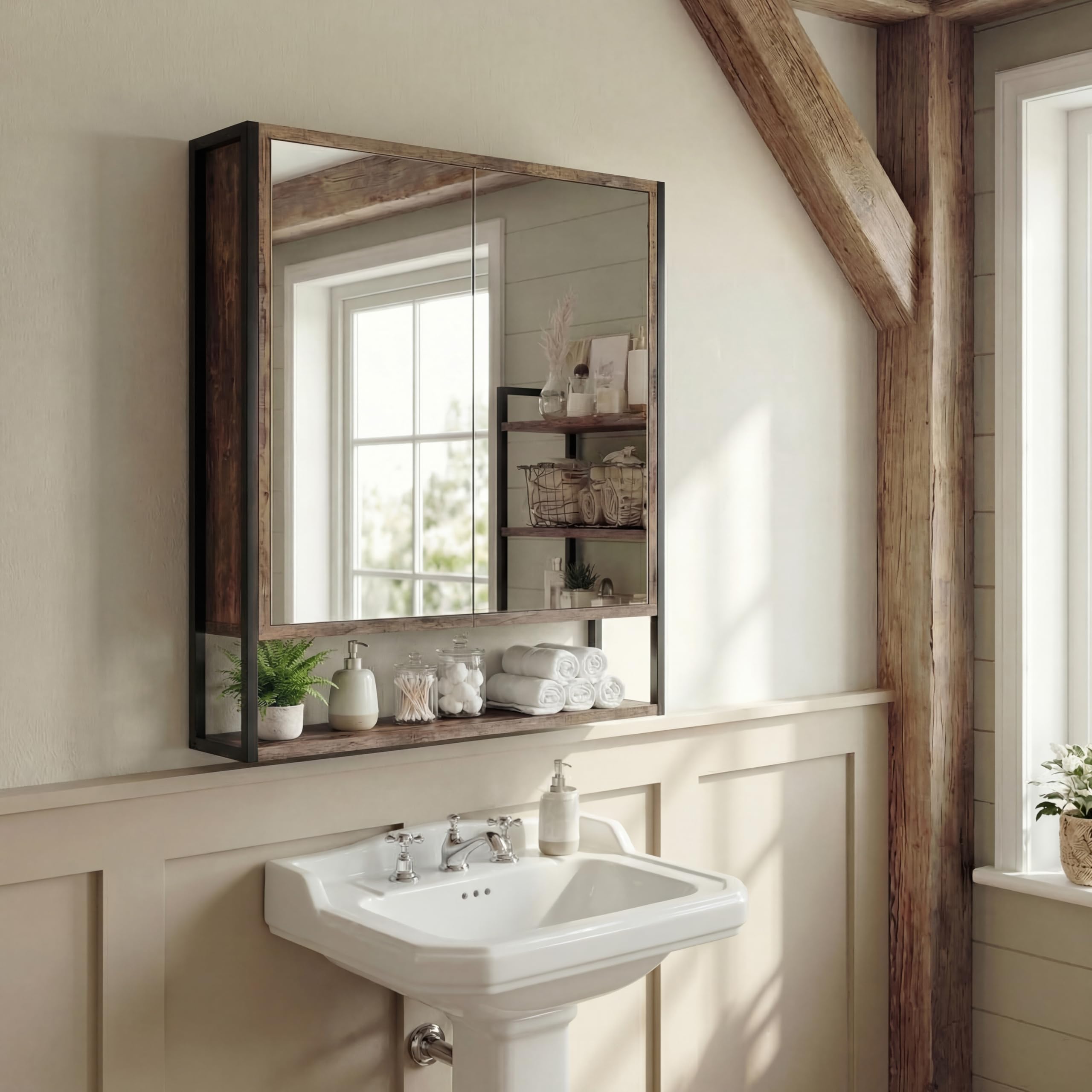 Bath Vida Armario con espejo de 2 puertas (FSC 100%)