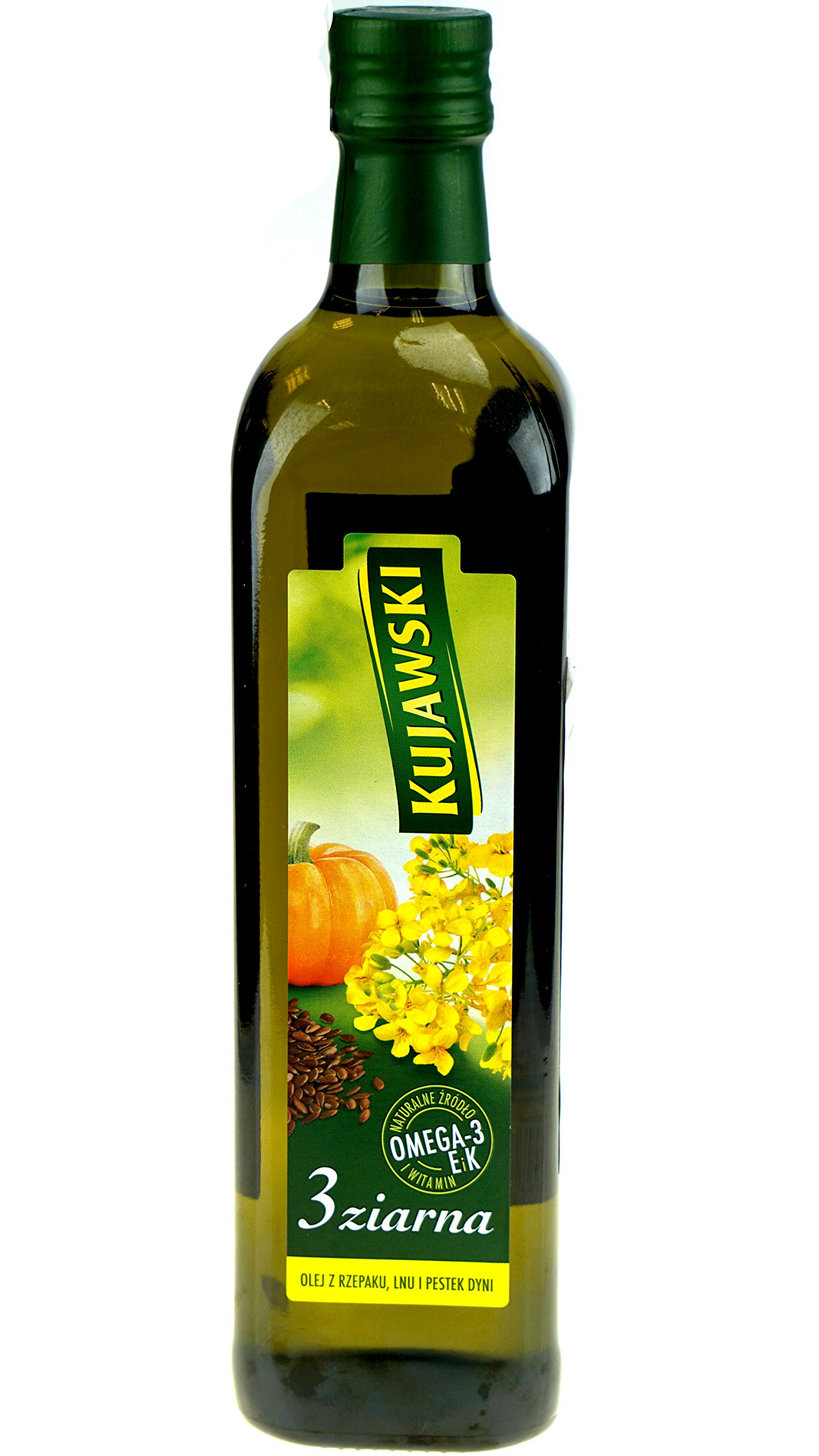 Kujawski Küchenöl 3 Ziarna – Öl mit Raps-, Lein- und Kürbiskernöl, 750 ml