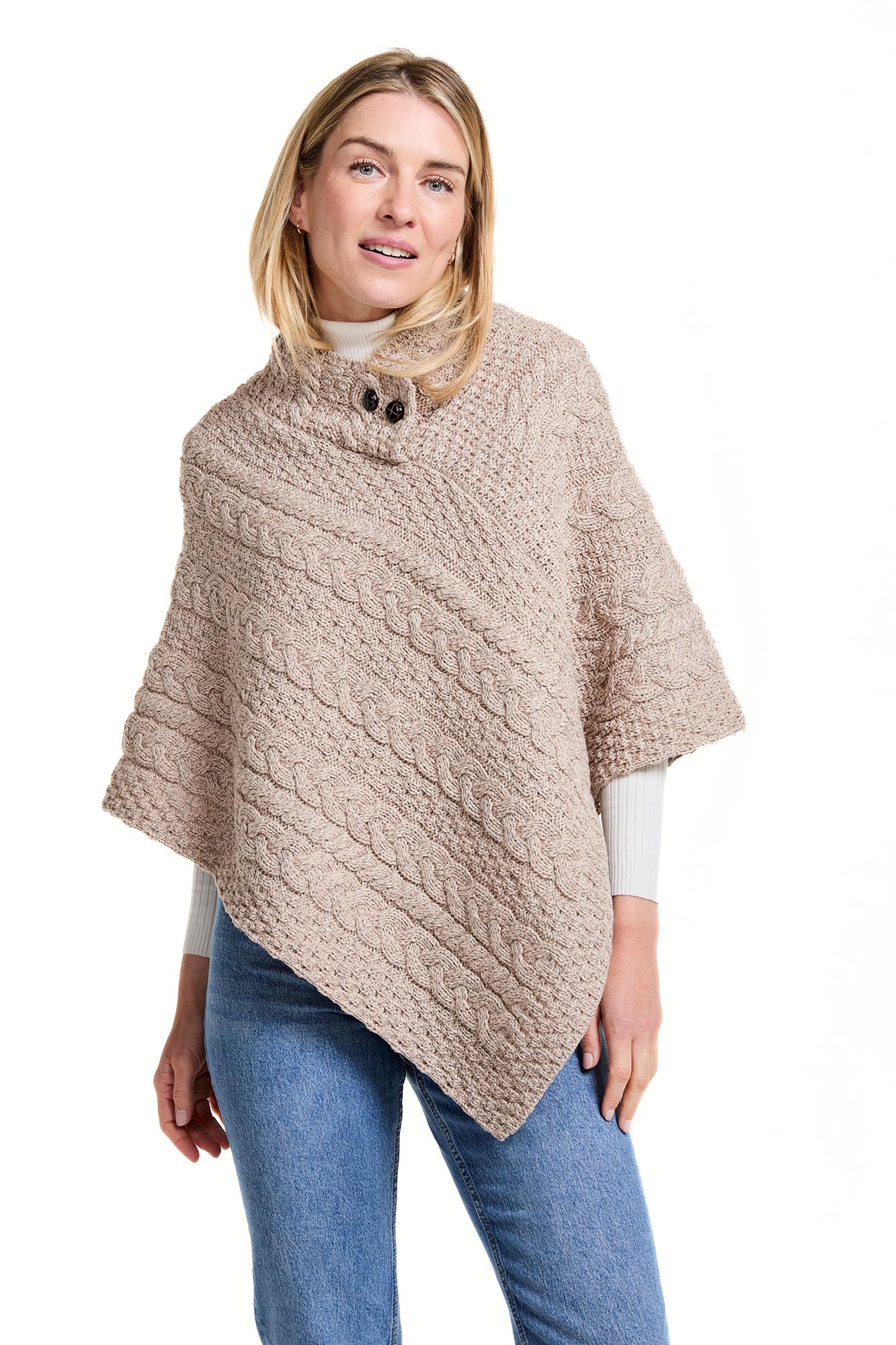 Irish 100% Merino Wool Poncho for Women Made in Ireland