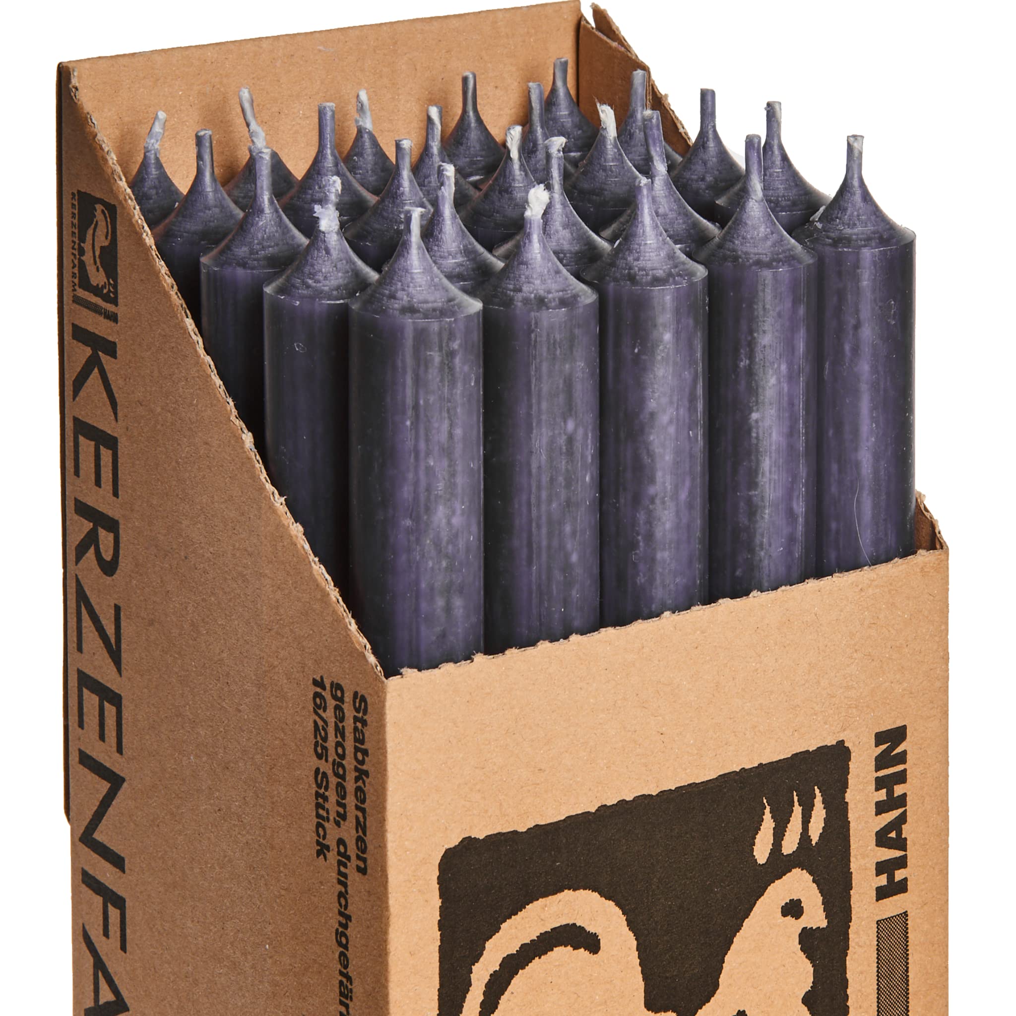 10" Coloured Through Dinner Candles, 11½ hrs Burn time, Non-drip, Pack of 25 - Anthracite
