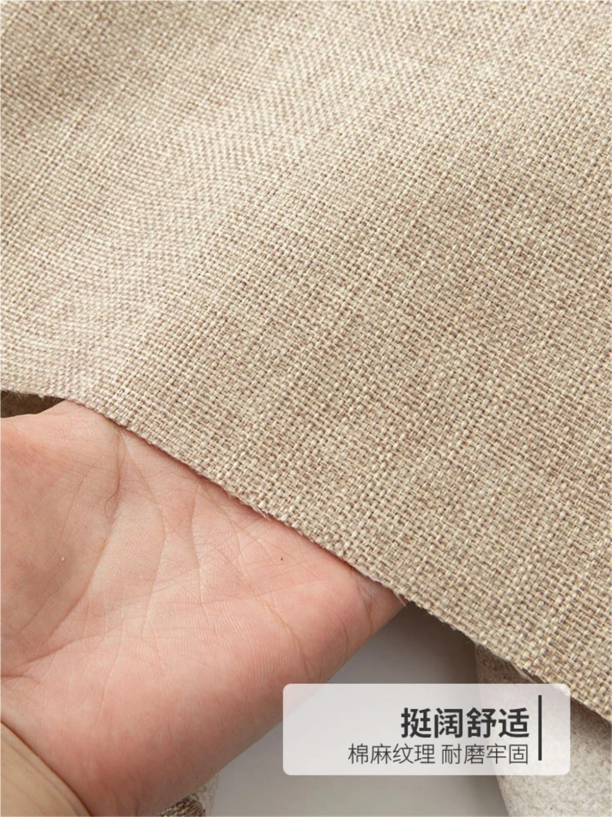 1 x 150 cm breiter Heimtextilien-Baumwoll-Leinen-Stil, Sofa-Stoff, einfarbig, verdicktes Leinen, grobes Tuch, DIY-Tischdeckenstoff, 400 g/m² Stoff zum Nähen (Nr.23 Seeblau, 150 x 100 cm)
