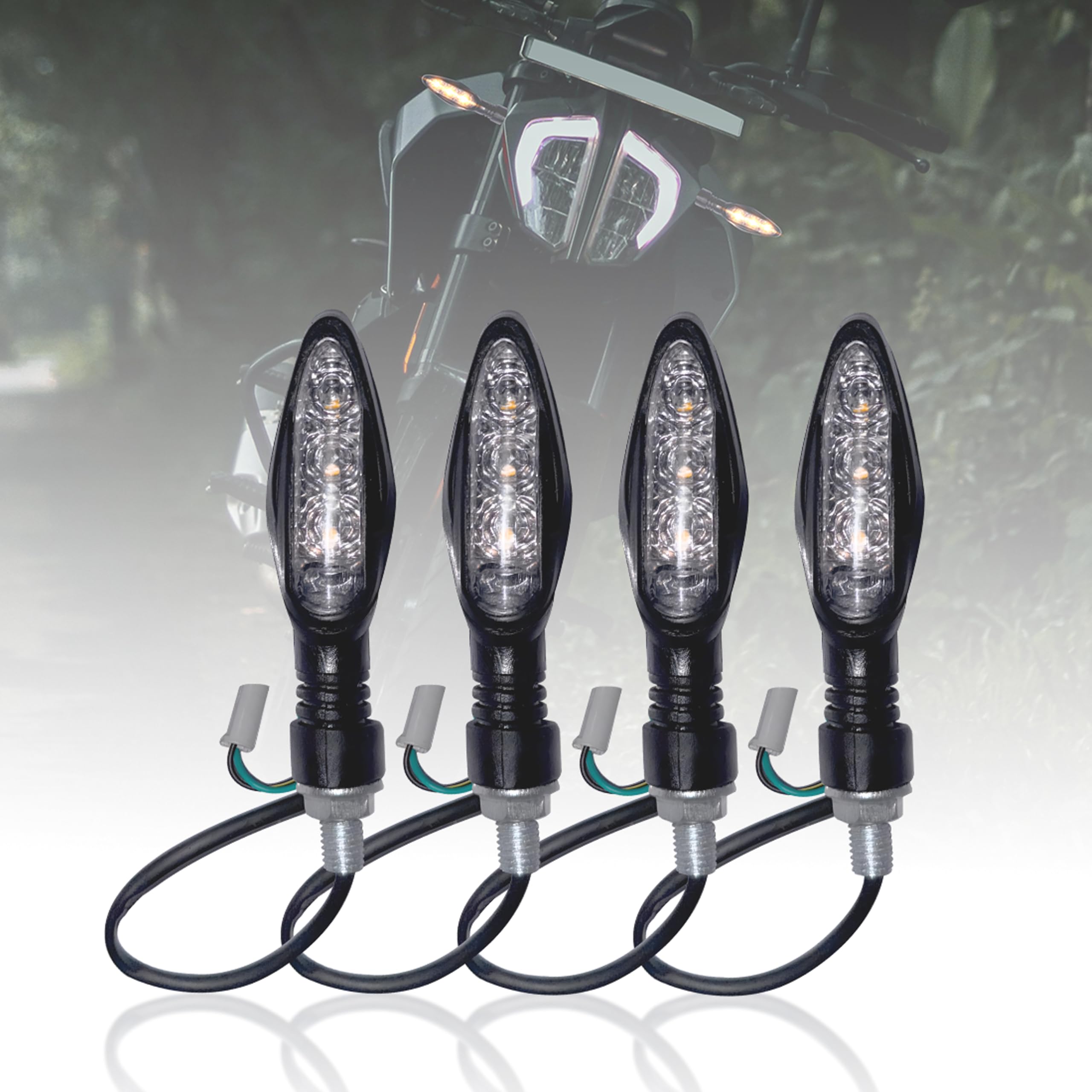2PCS Amber LED Turn Signal Indicators – Universal Fit For Most