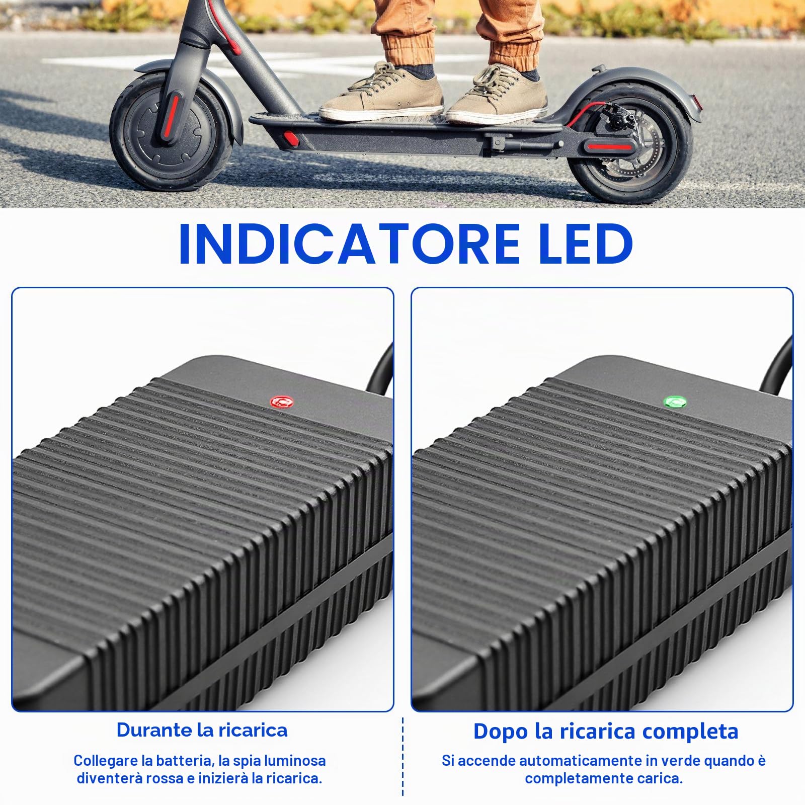 53,5 V, 2 A, caricabatterie per NIU KQI2 KQI3, caricabatterie per batteria di scooter elettrico, caricabatterie per scooter con spina EU per KQi3 Pro/Max/Sport/KQi2 Pro, scooter elettrico, e-bike