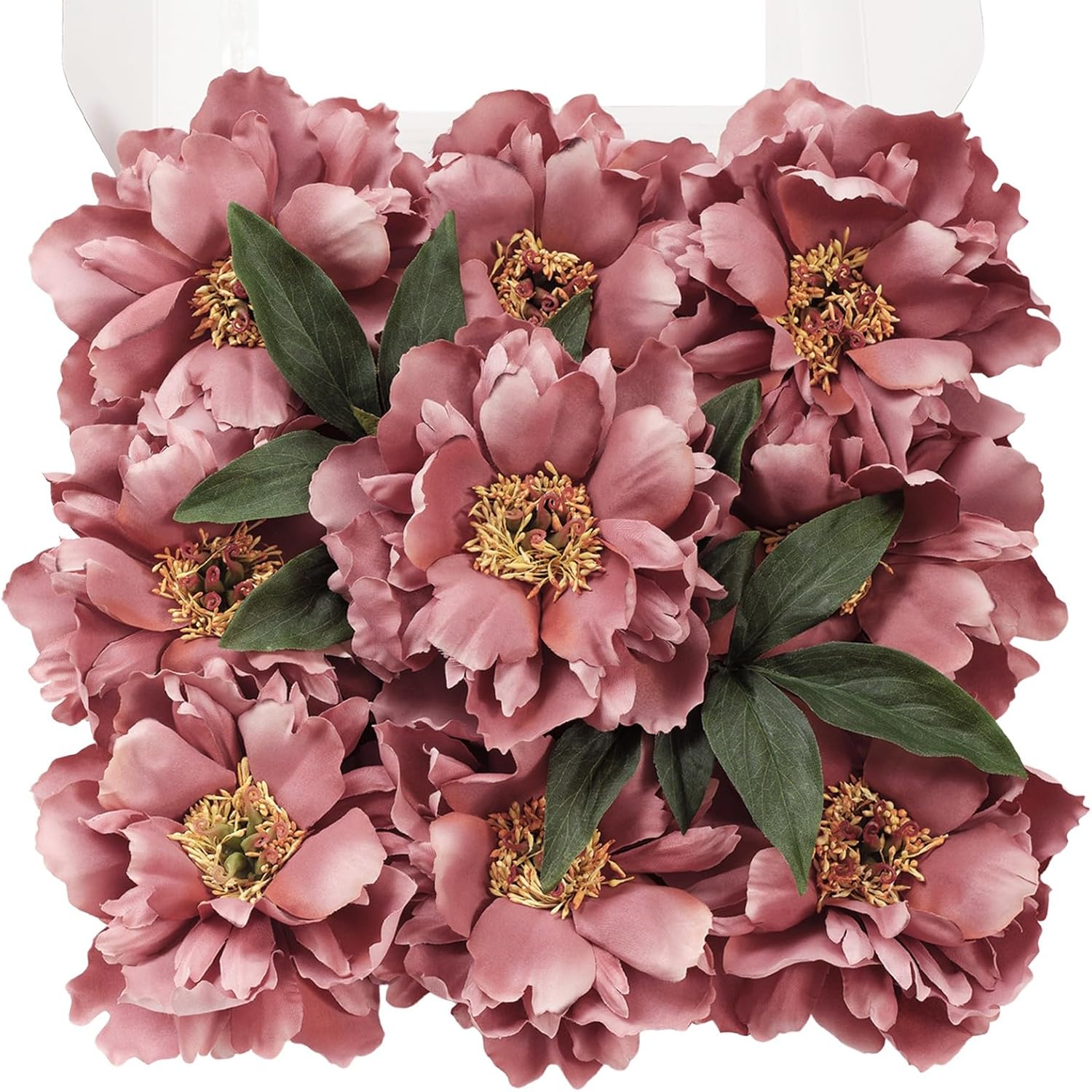 TINGE TIME Artificial Flowers 9pcs Silk Peony Fake Flower for DIY Wedding Craft Bridal Bouquets Centerpieces Arrangements Party Baby Shower Home Decorations (Red)