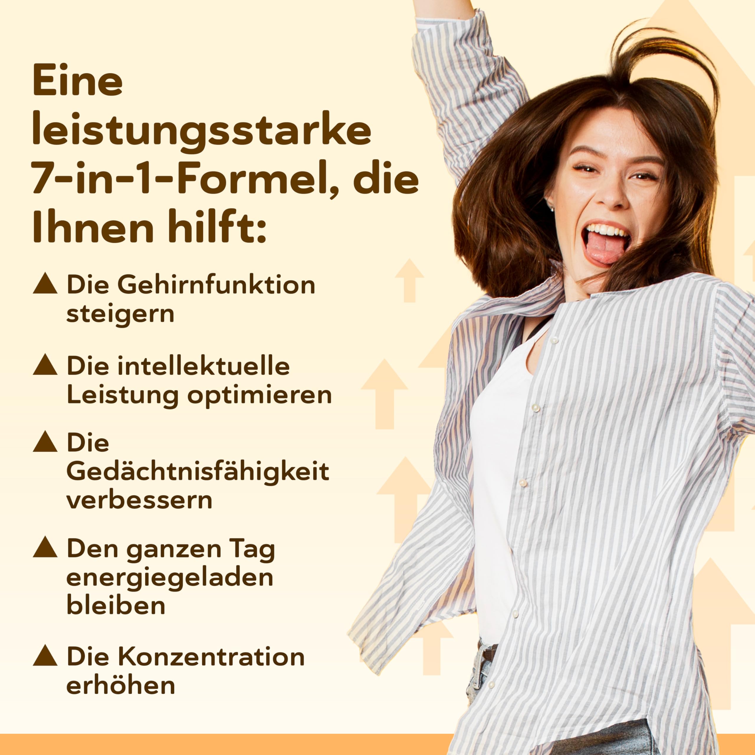 Nootropic – Fortschrittliche Formel zur Kognitiven Unterstützung mit Bacopa, Ginkgo, Tyrosin, Theanin, Koffein, B6 & B12