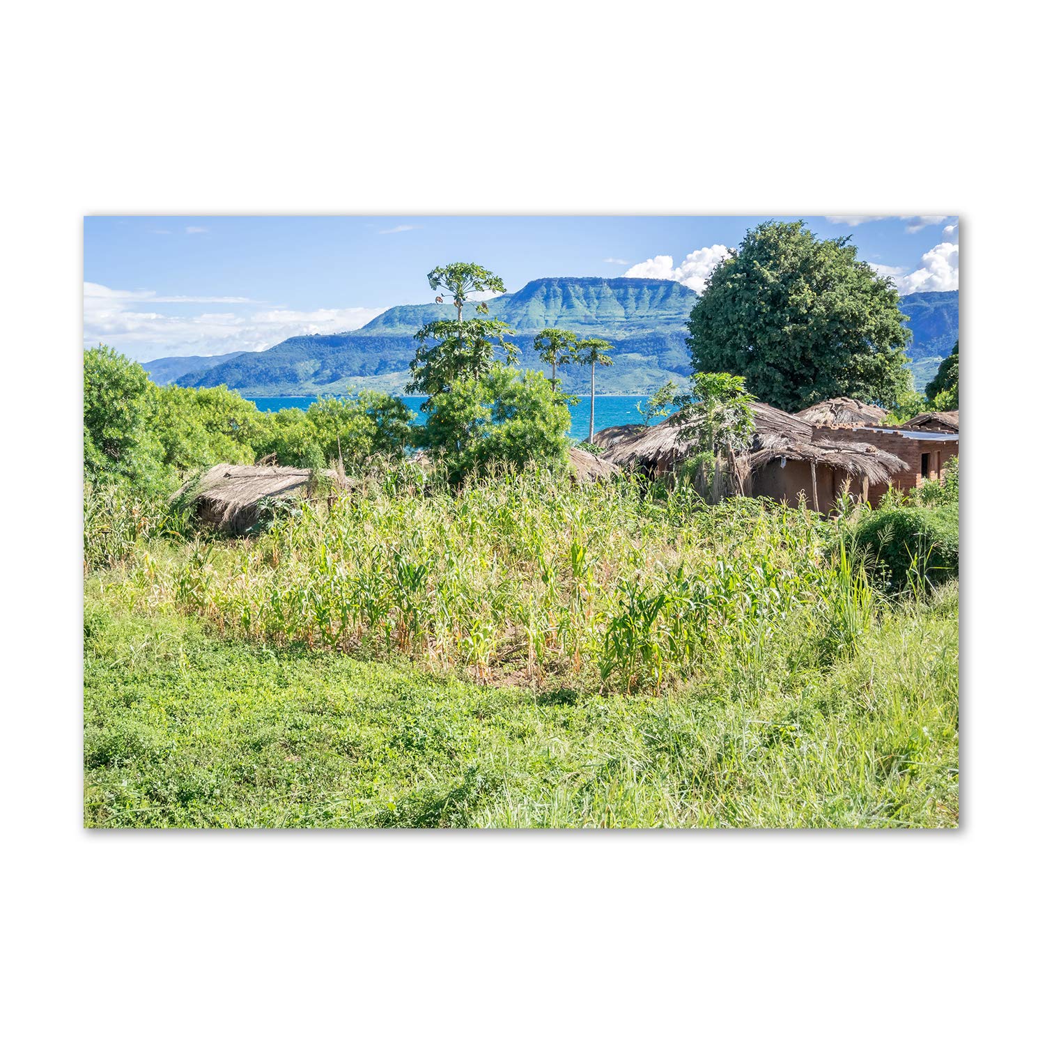 Tableau en verre plastique paysage vert Malawi pour sublimer votre cuisine