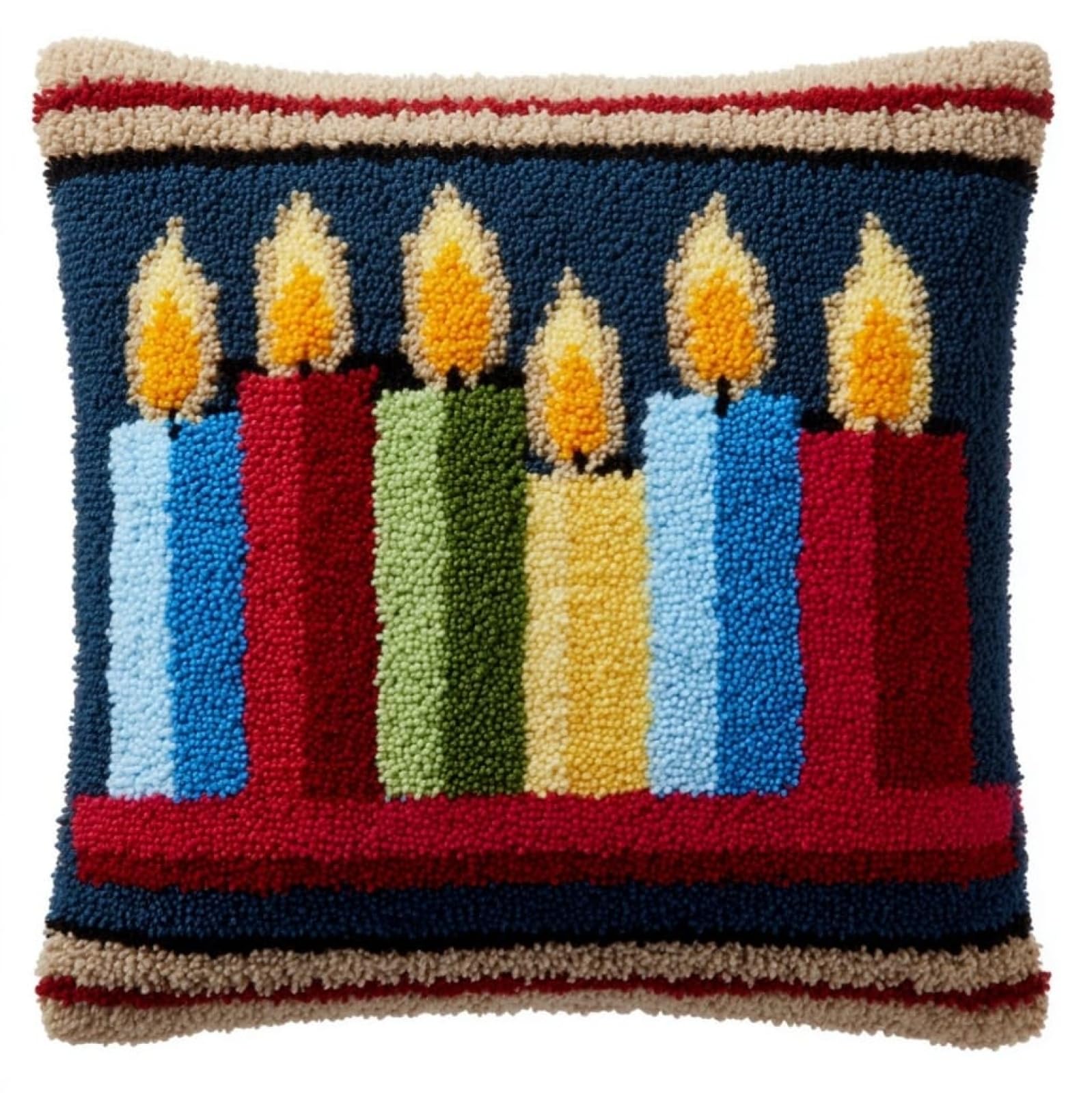 AxiangziK Latch Hook Pillow Kit for Beginners,Christmas Candles