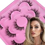 JIMIRE Faux Mink Lashes Wispy 14MM C-D Curl Lightweight Volume False Eyelashes Natural Look Like Eyelash Extensions 5 Pairs Pack