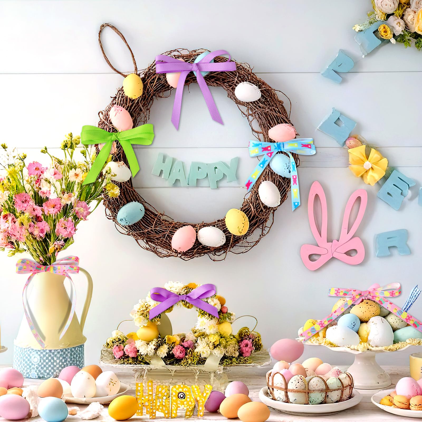 Snapklik.com : Easter Ribbon, 6 Rolls 60 Yards Grosgrain Ribbons 10 Mm ...