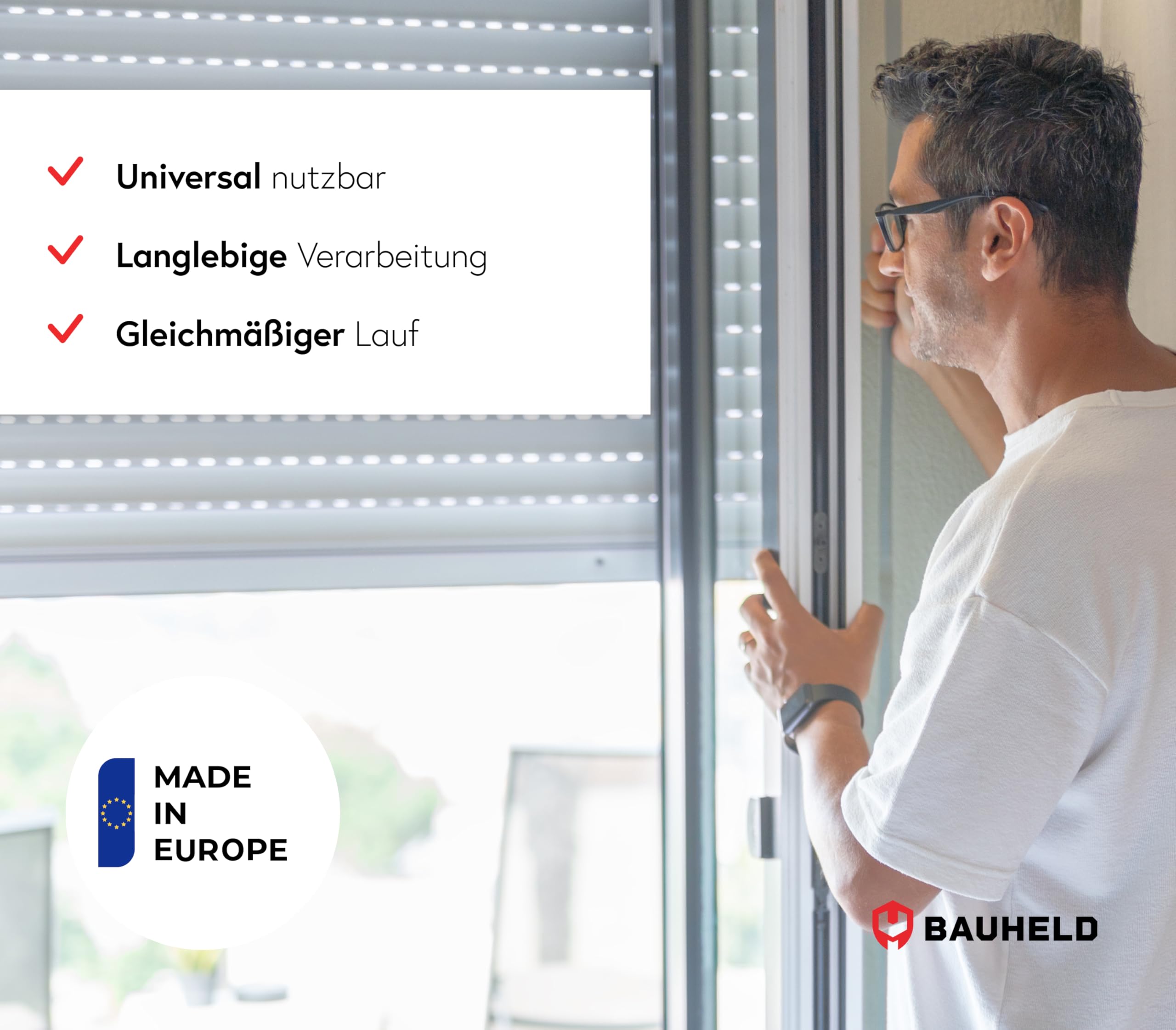 BAUHELD Imbuto universale per tapparelle, 4 paia, utilizzabile in modo flessibile su ogni guida di guida, guida ottimale per tapparelle e funzionamento uniforme su mini profili, larghezza di ingresso