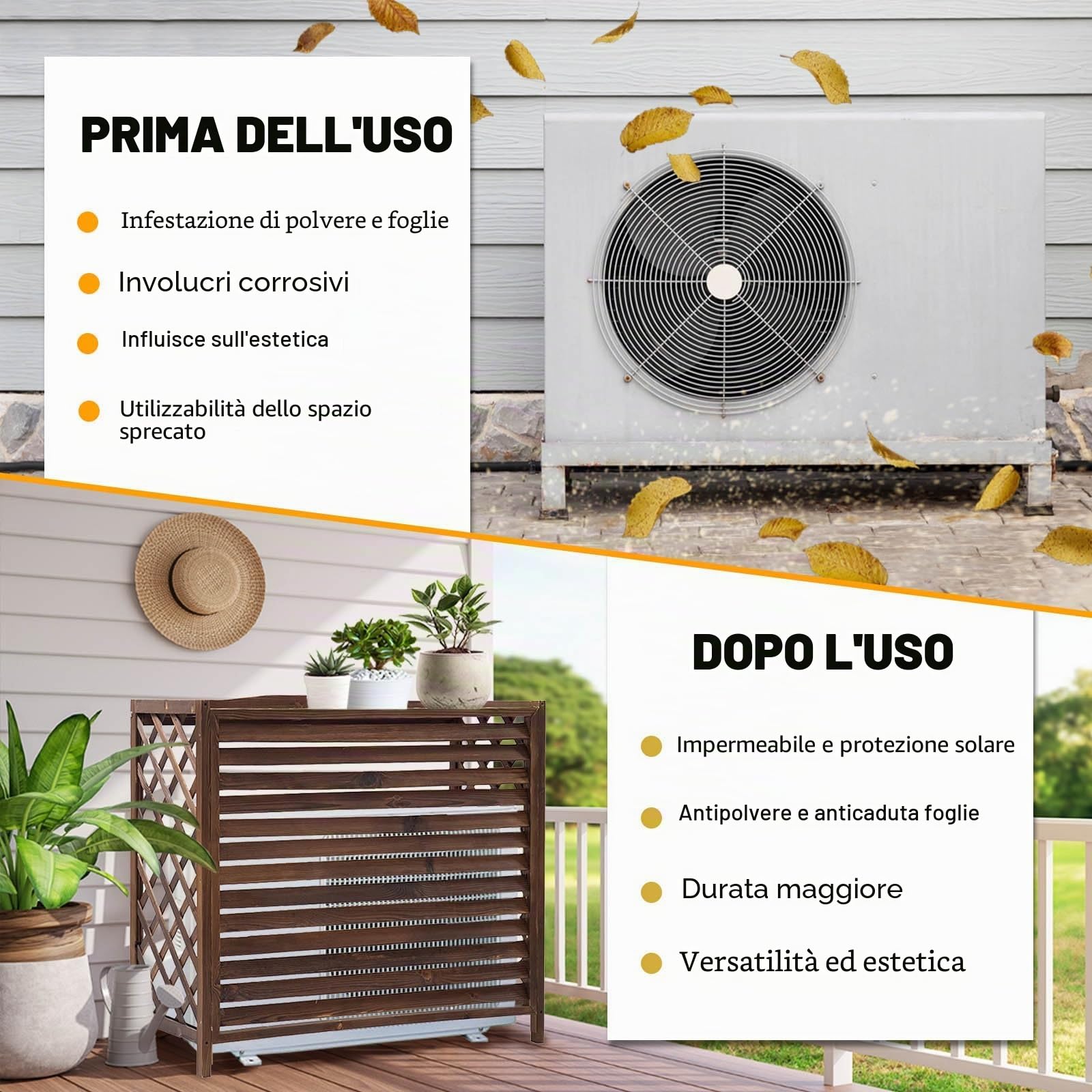 Copri Condizionatore Da Esterno Legno Copertura Condizionatore Esterno Copri Motore Condizionatore Per Esterno Balcone Copertura Motore Condizionatore Esterno Proteggere Dal Sole E Dalla Pioggia(86x35