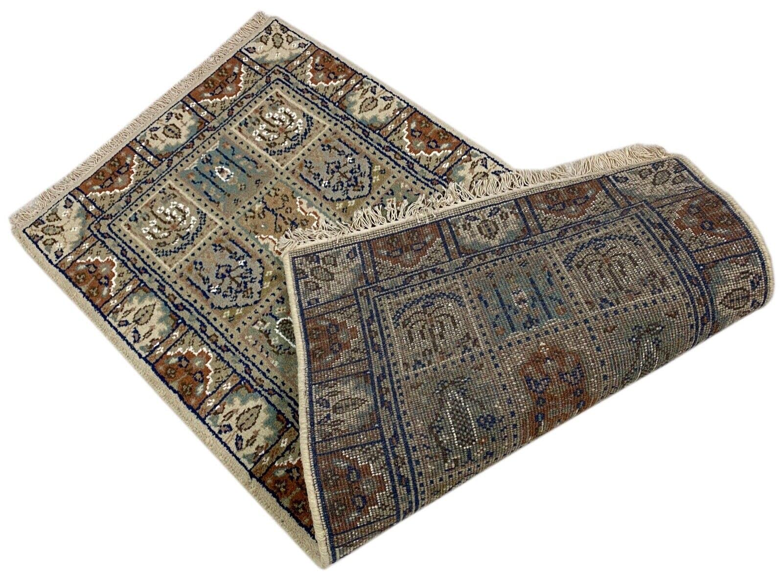 Beżowy dywan wełniany, ręcznie tkany dywan orientalny 100% żywa wełna 70 x 150 cm B01