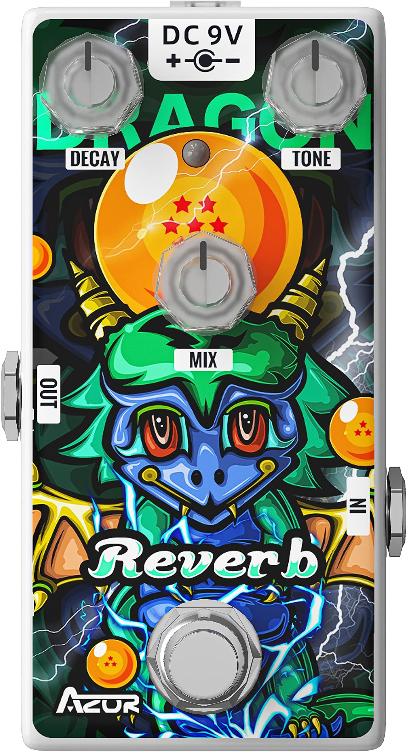 AZOR Reverb Guitar Pedal for Pedal Boards, Mini Vintage Digital Reverb Effect Pedal for Electric Guitar AP509