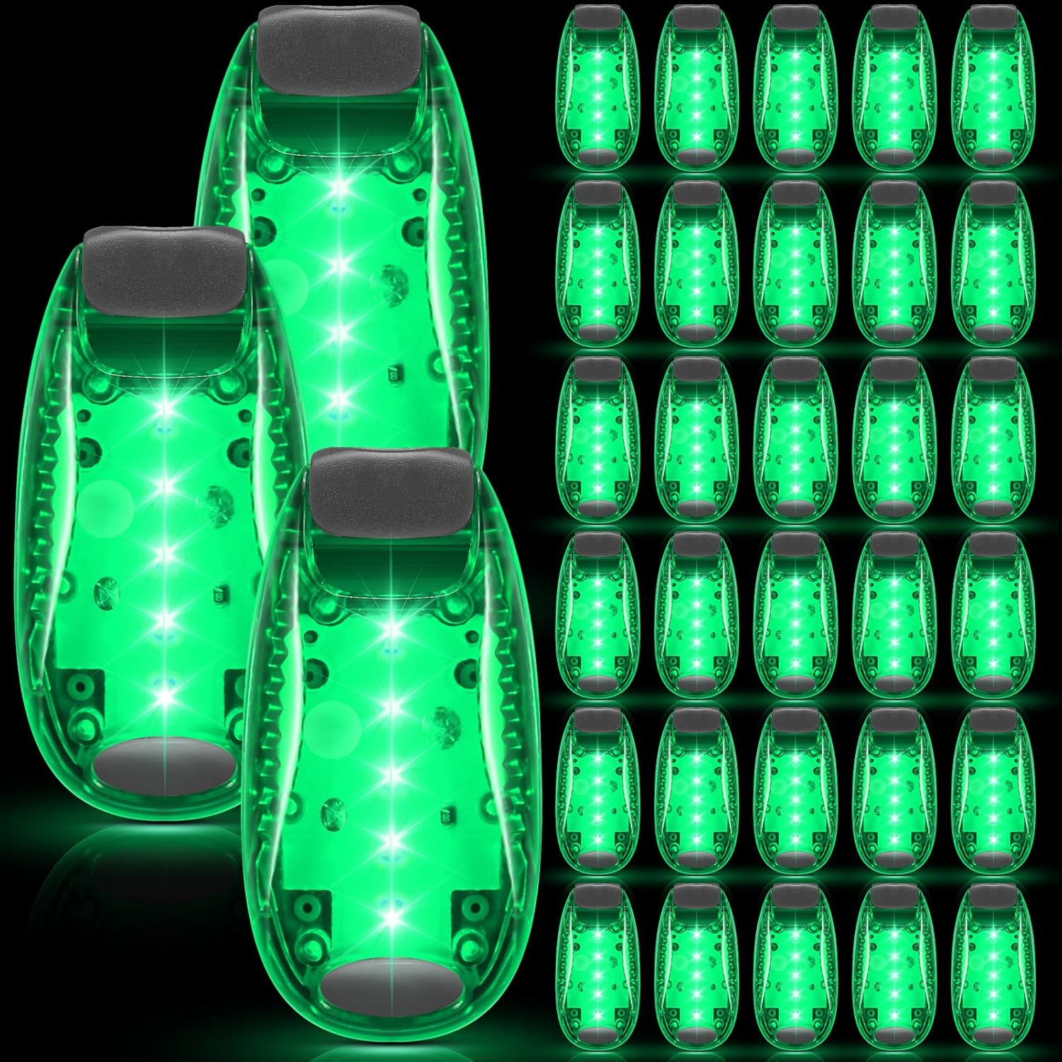 30/60/100 Pcs LED Running Light Nighttime High Visibility Accessories Safety Clip on Flashing Strobe Light for Runner, Dog, Bike,Bicycle Tail Helmet Reflective Lamp
