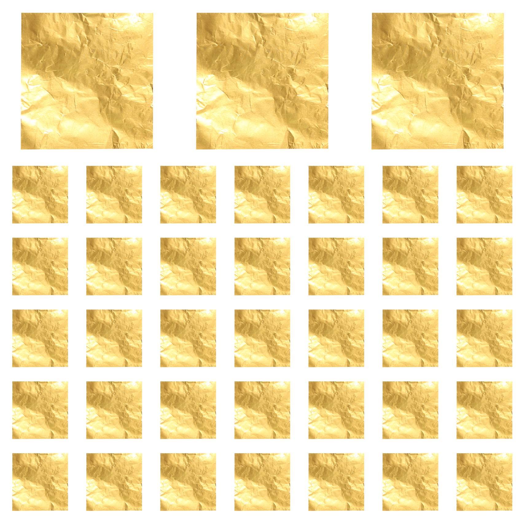 Lizusidtsy 100pcs Square Sweets Candy Chocolate Lolly Paper Aluminum Foil Wrappers Gold