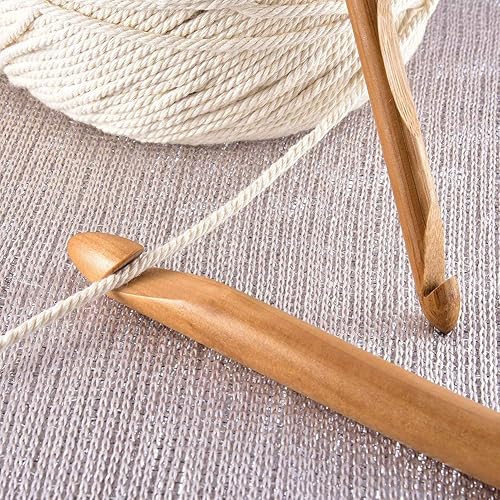 Miniatura 2 de Weiye Ganchos de ganchillo de bambú afganos tunecinos, kit de agujas de tejer de punto con mango de un solo punto, tamaño 0.118-0.394 in, 9.84