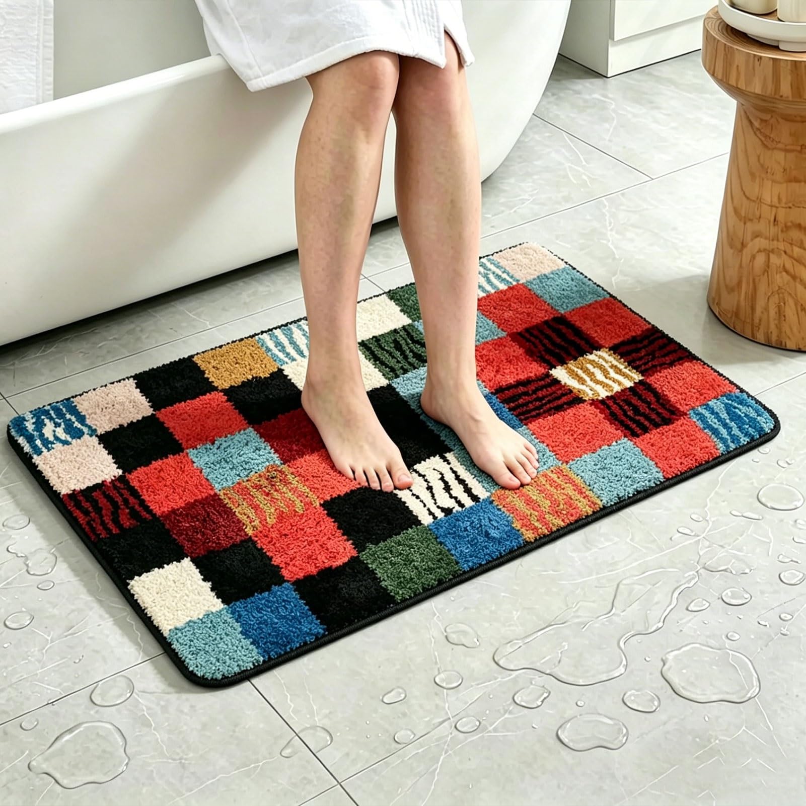 Tapis de bain doux pour chambre d'enfant et sortie de baignoire cosy