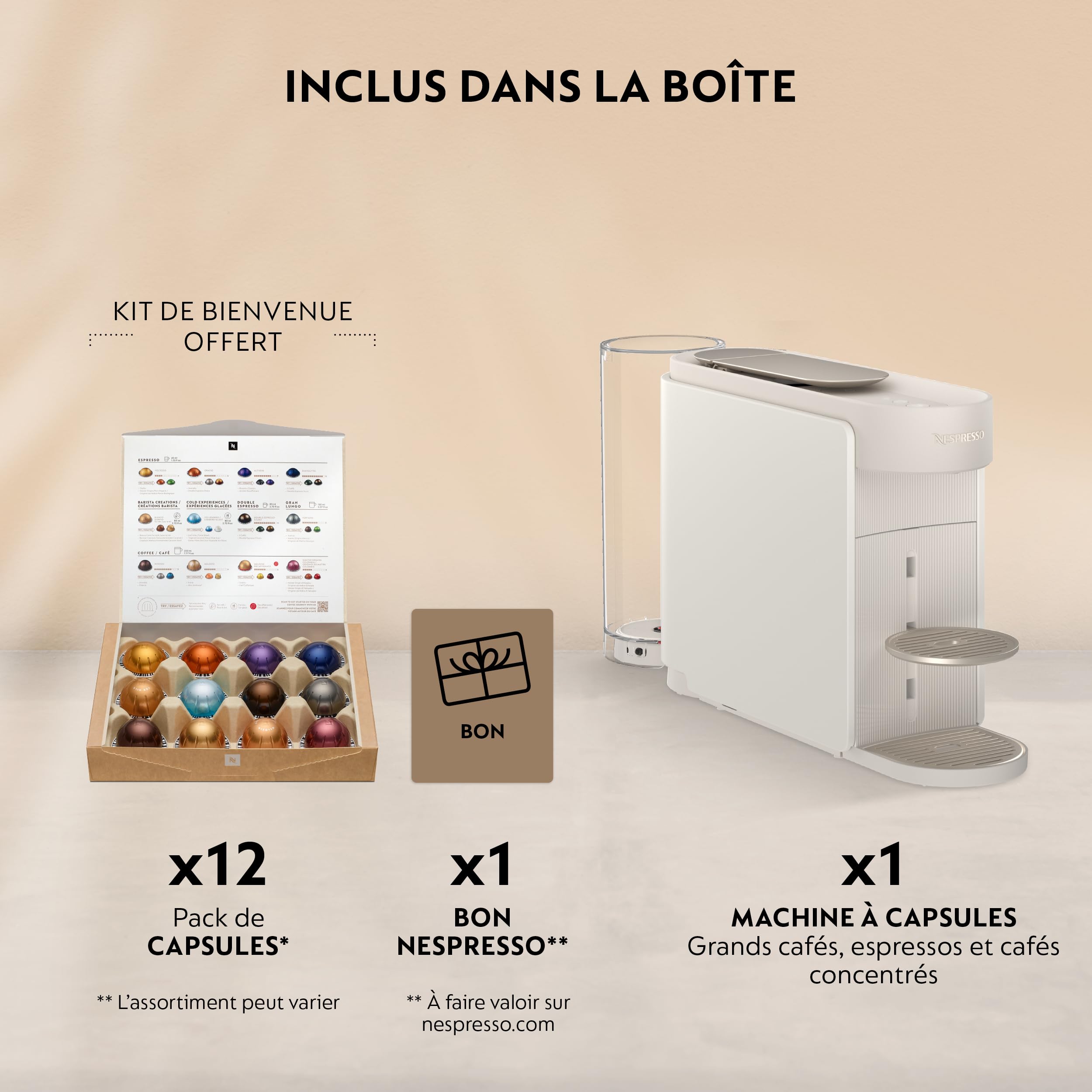 De'Longhi Nespresso Vertuo Up - Machine à café à Capsules avec 7 Formats de Tasse, Technologie Centrifusion, Chauffe Rapidement, Réservoir 1,4L, Mode Créations, Design Compact, Blanc (ENV200.W)